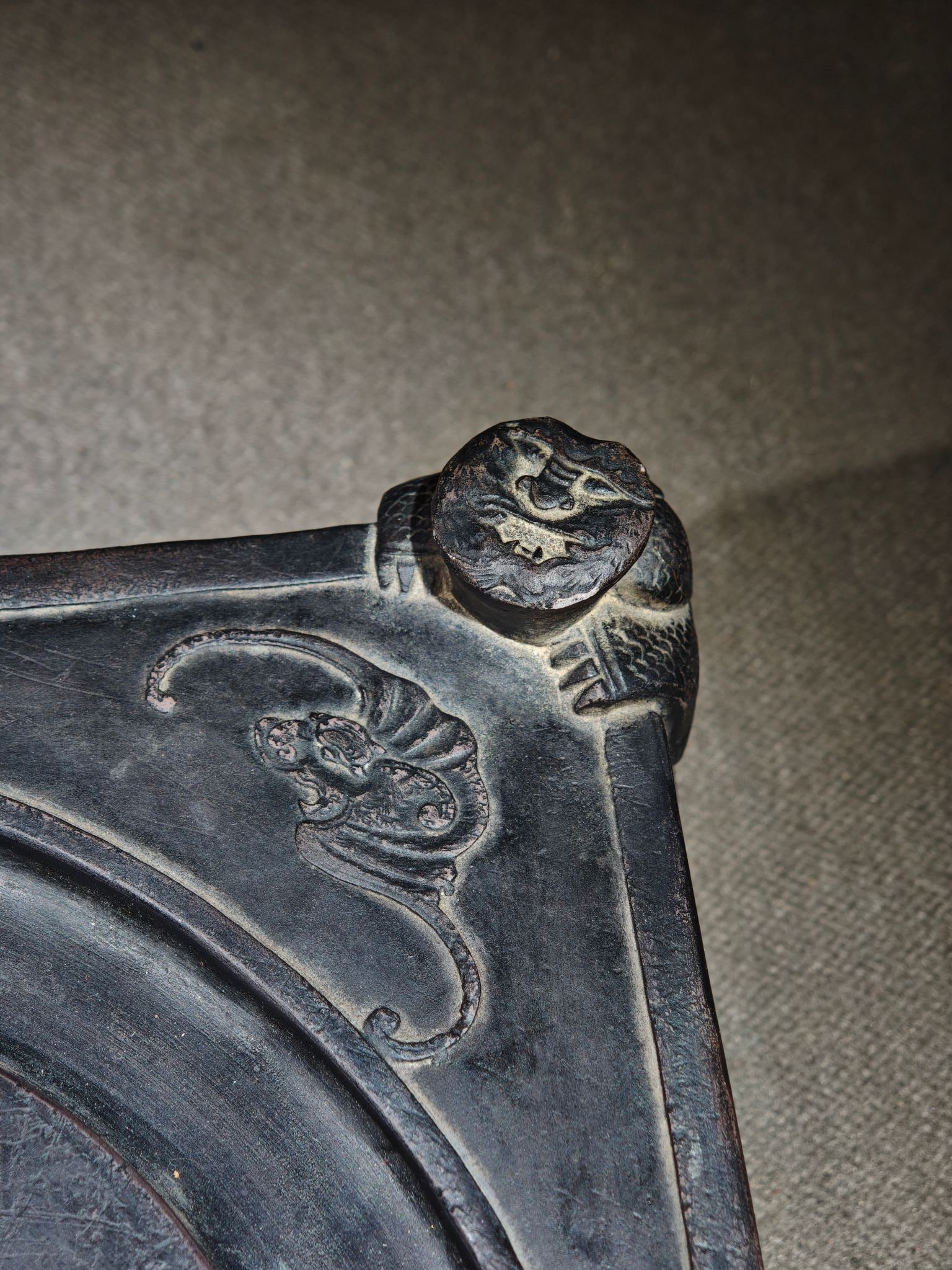 An Exquisite Bats Pattern Four Legs Inkstone - 9