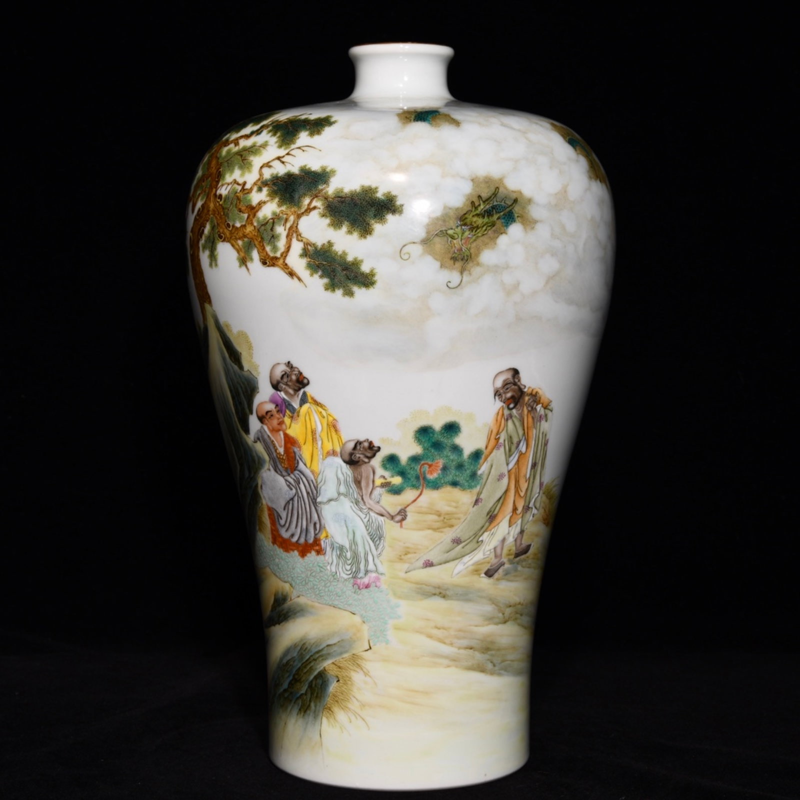 A Rare Famille-Rose Character and Story Pattern Vase,with poem: A Rare Famille-Rose Character and Story Pattern Vase,with poem,Qing Dynasty,China,Yongzheng Six-character Mark,Size:11.8inx7.3in 粉彩人物故事纹瓶,४