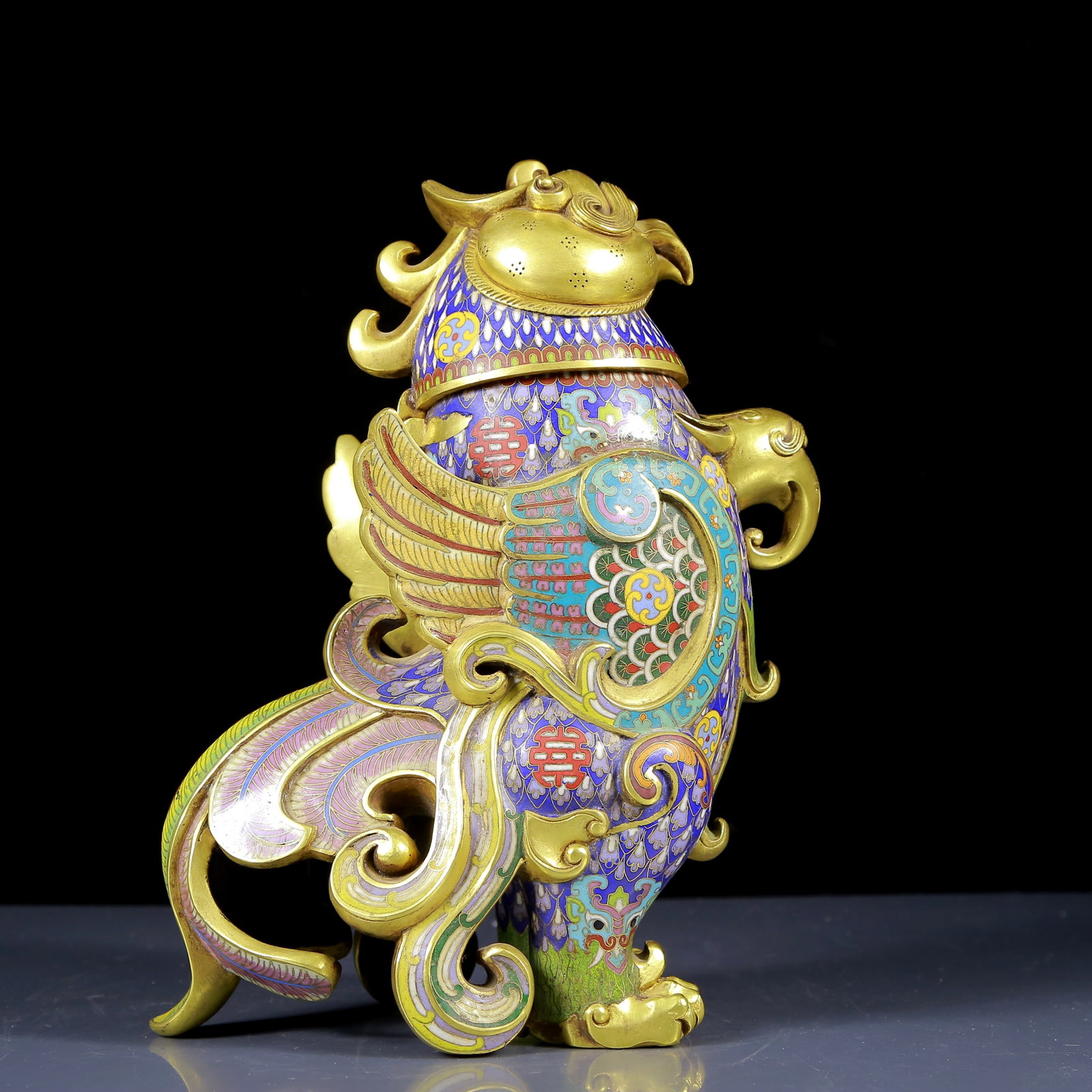 A Rare Cloisonne Phoenix Pattern Censer: A Rare Cloisonne Phoenix Pattern Censer,Qing Dynasty, China,Qianlong Four-character Mark,Size:7.9inx3.9inx11.8in,Weight:4940g 景泰蓝凤纹香炉，清&#