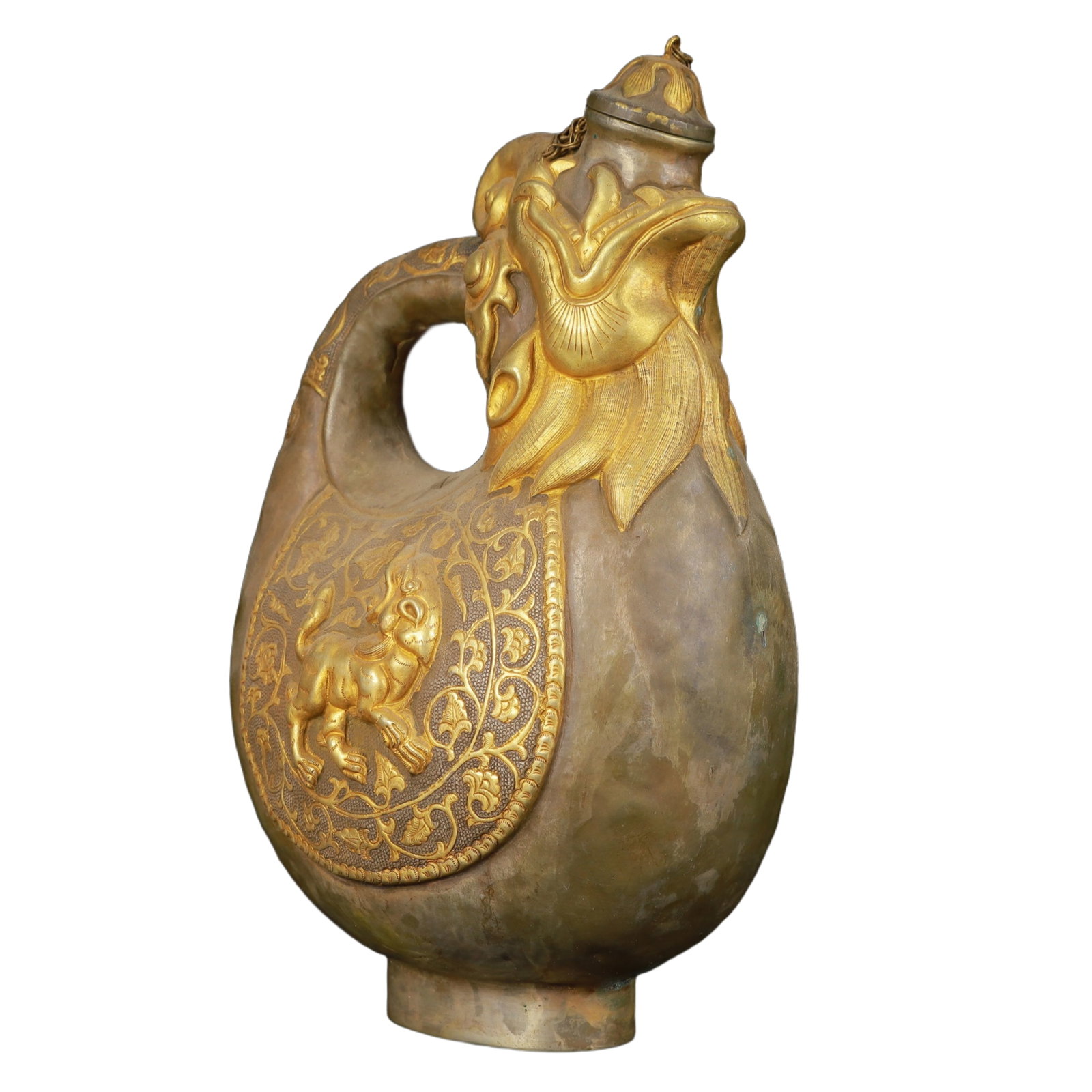 An Exquisite Gilt Silver Auspicious Beast Pattern Ewer - 10
