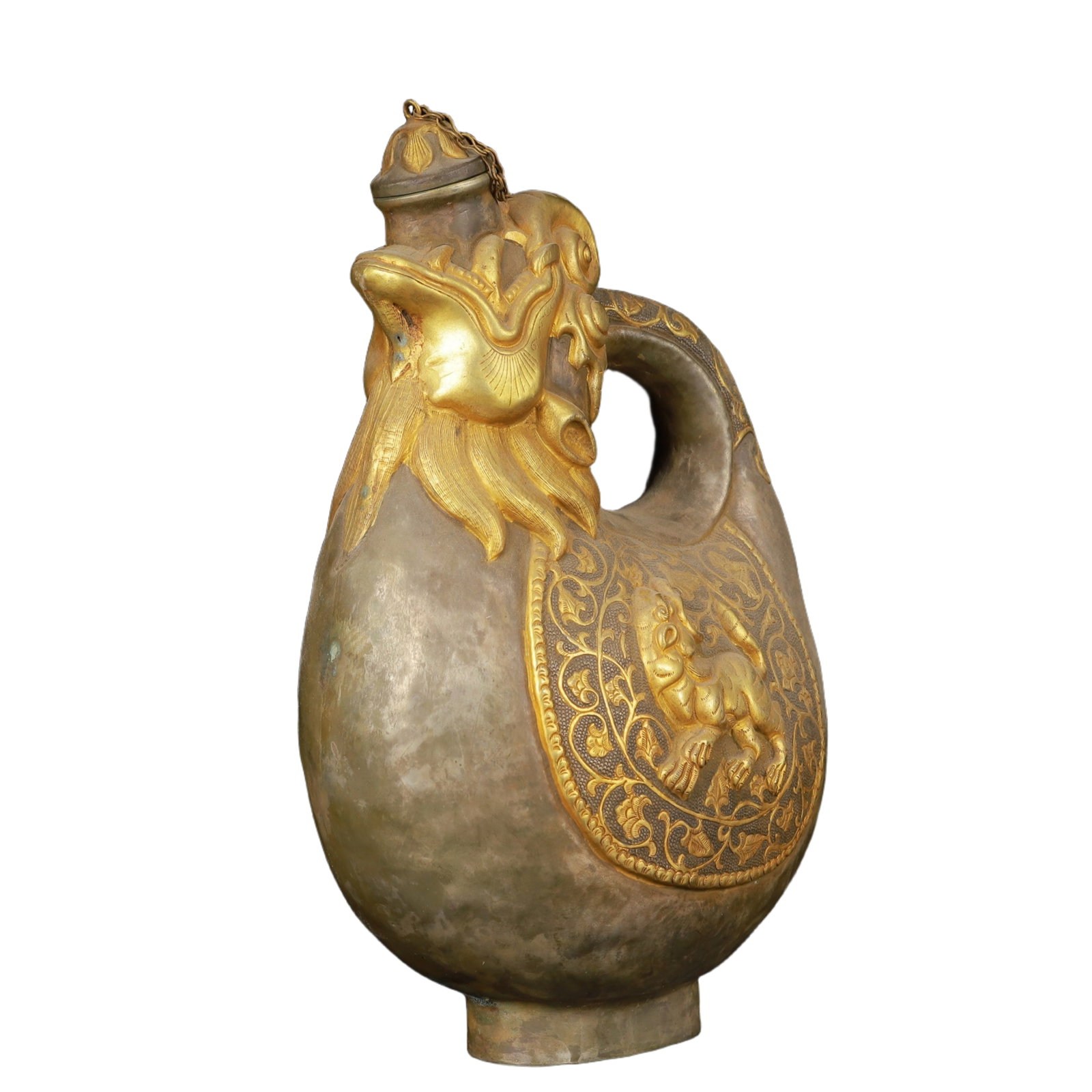 An Exquisite Gilt Silver Auspicious Beast Pattern Ewer - 12