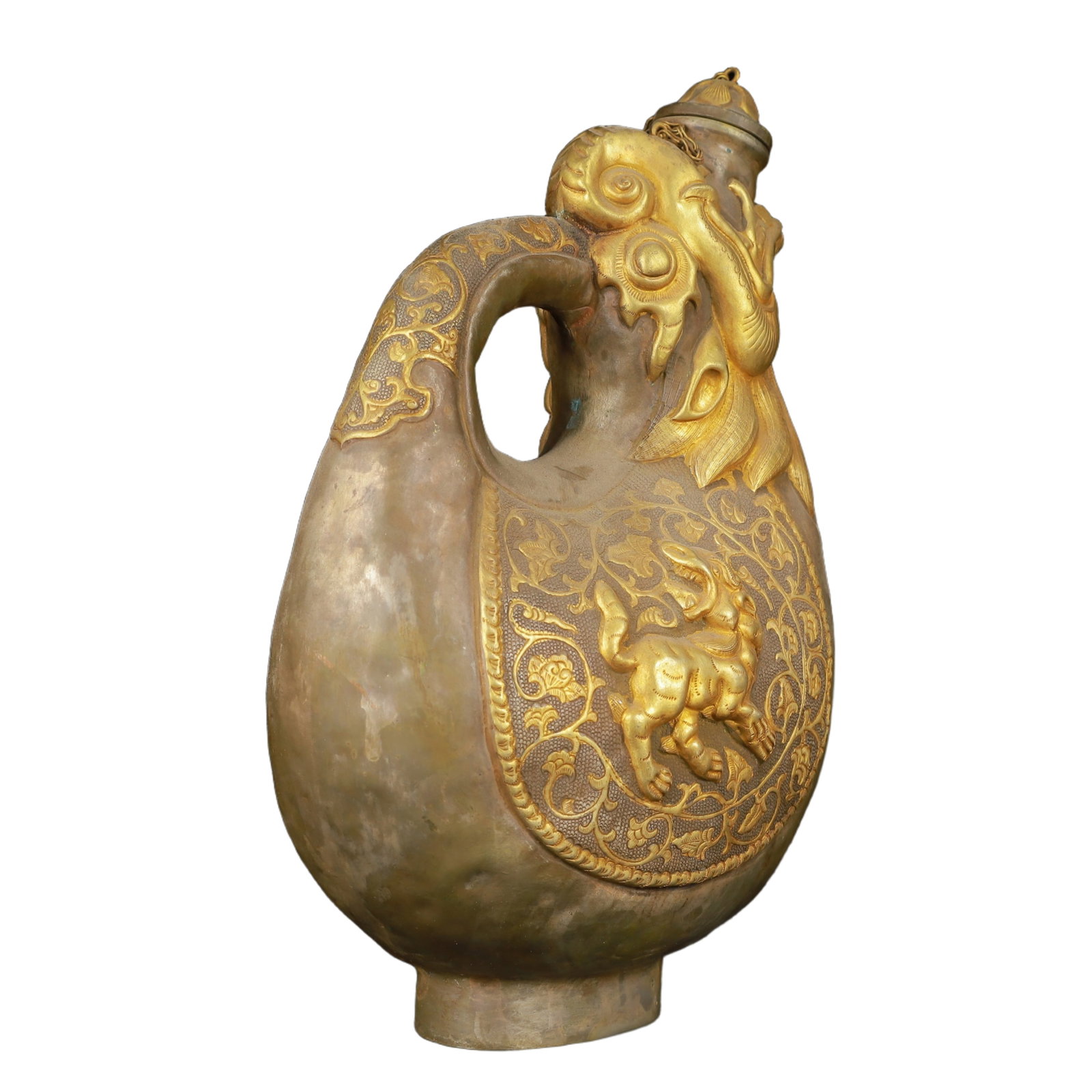 An Exquisite Gilt Silver Auspicious Beast Pattern Ewer - 6
