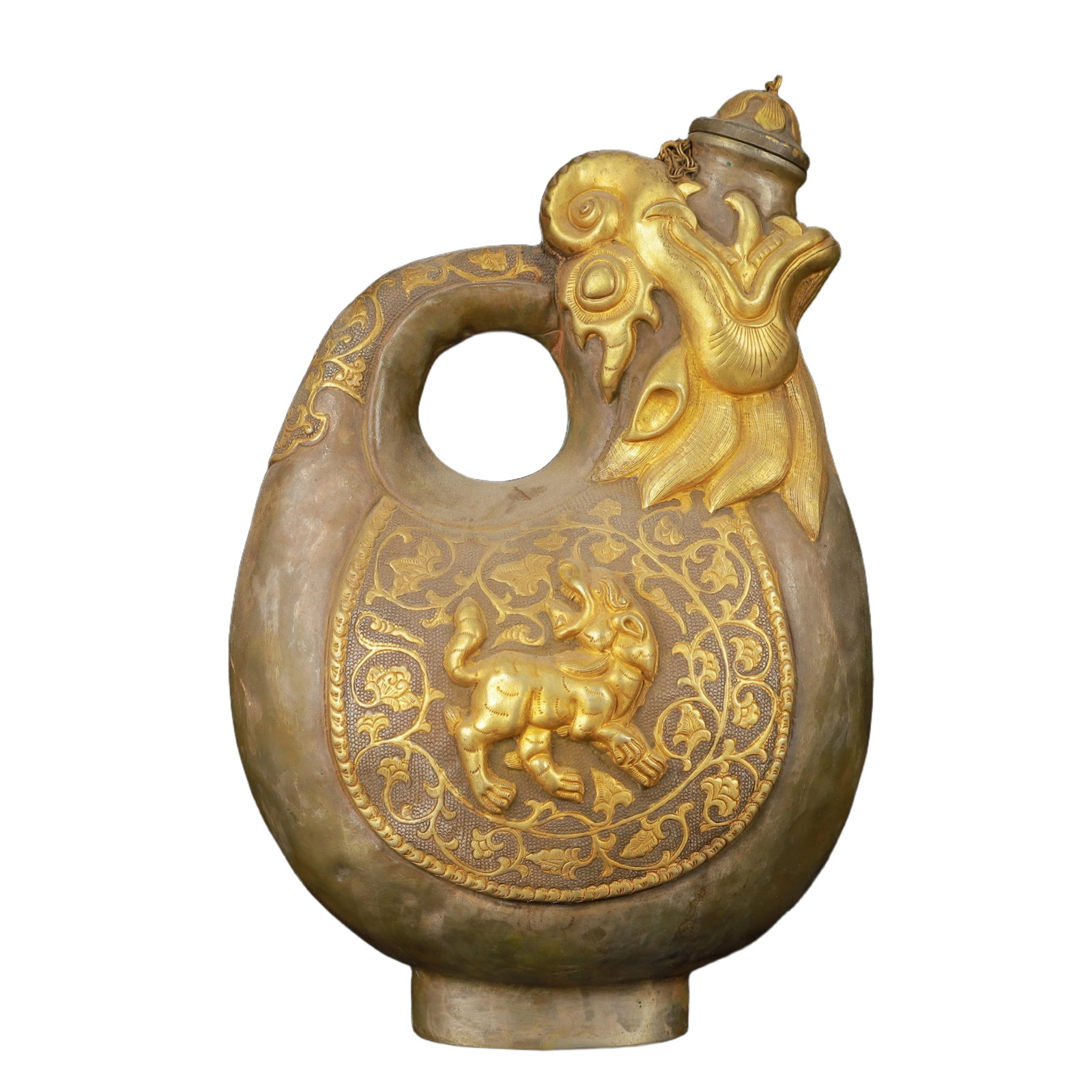 An Exquisite Gilt Silver Auspicious Beast Pattern Ewer - 7