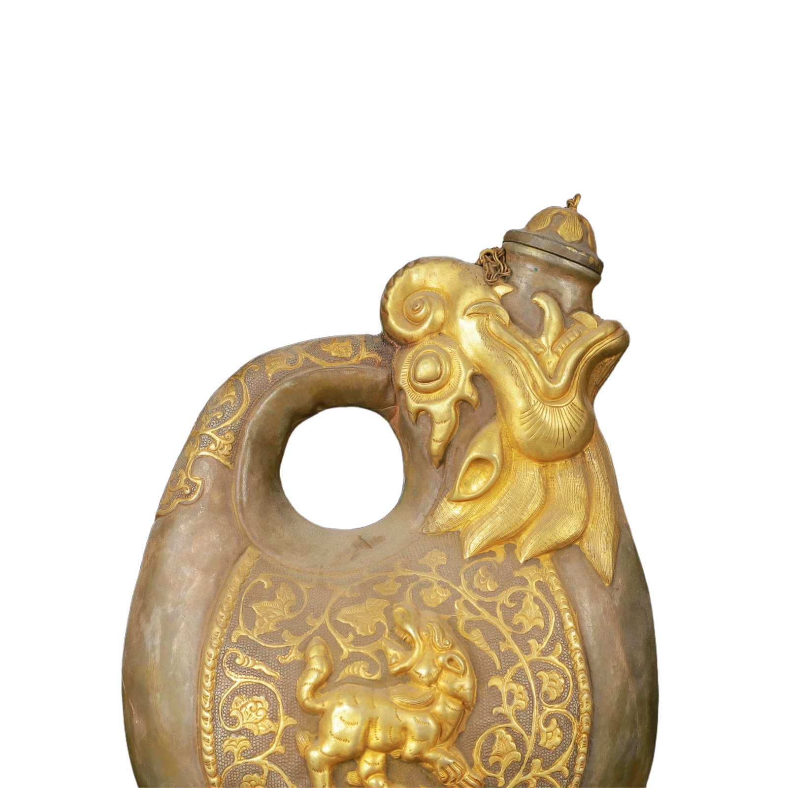 An Exquisite Gilt Silver Auspicious Beast Pattern Ewer - 8