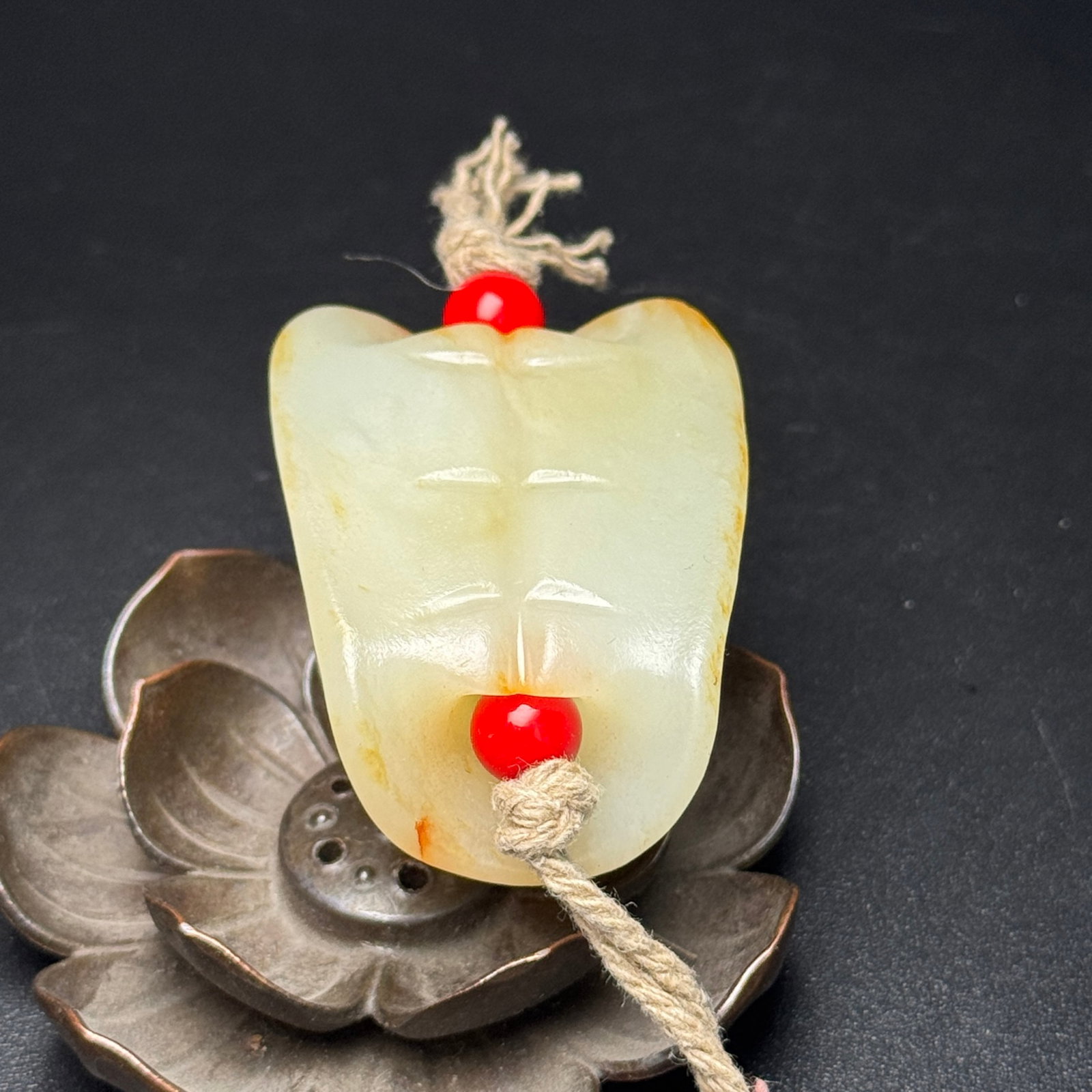 An Exquisite White Jade Turtle Shell Pendant - 6