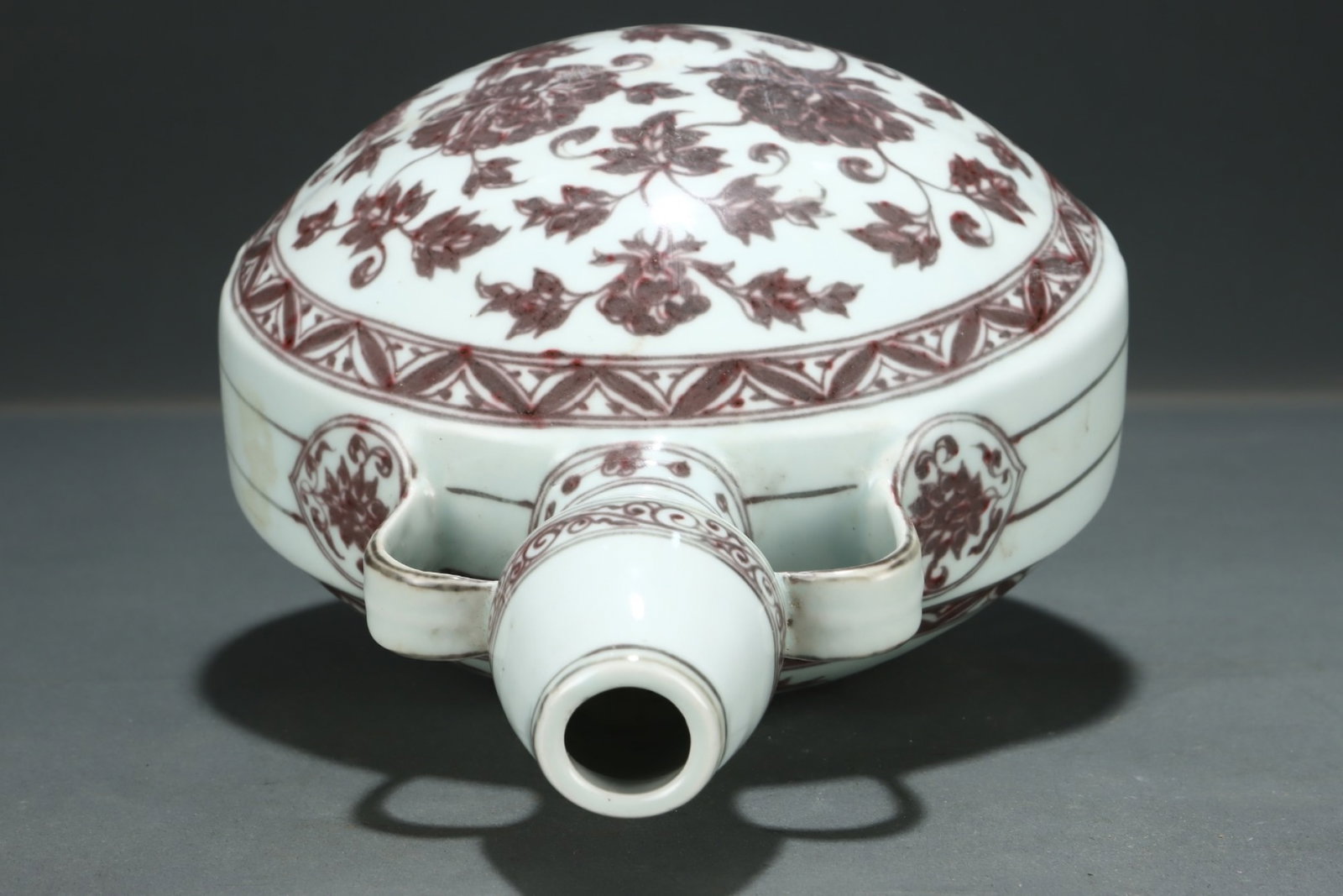 An Exquisite Underglaze-Red Flower Pattern Double-Ears Vase - 6