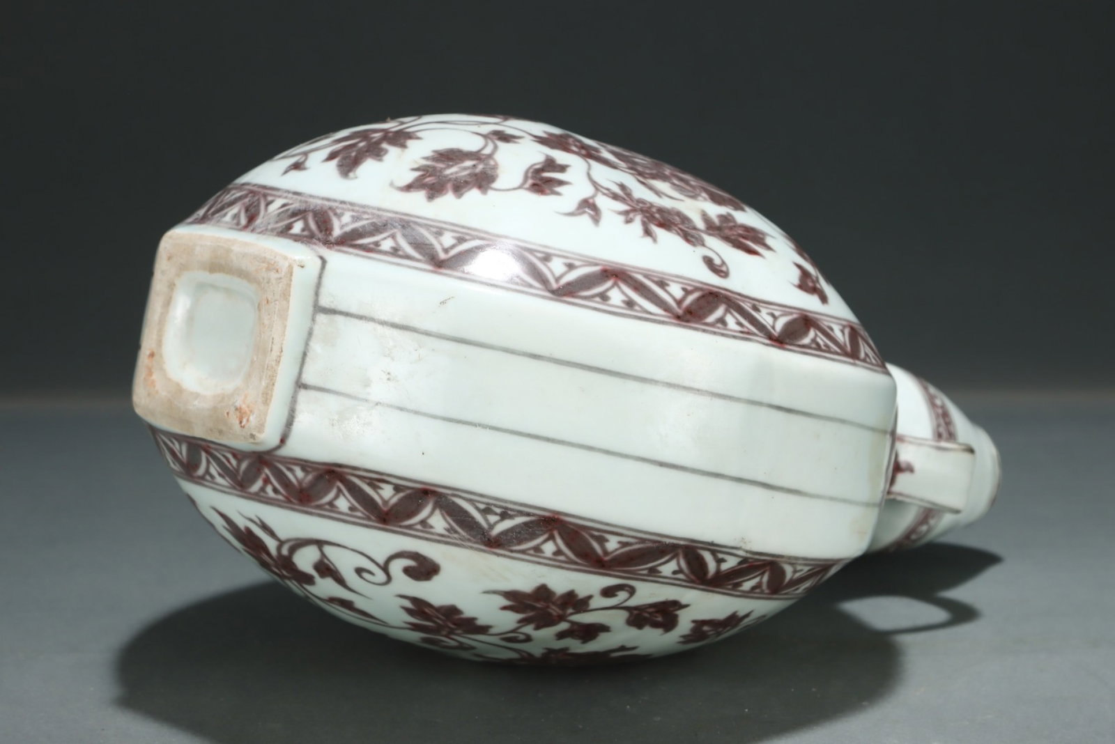 An Exquisite Underglaze-Red Flower Pattern Double-Ears Vase - 7