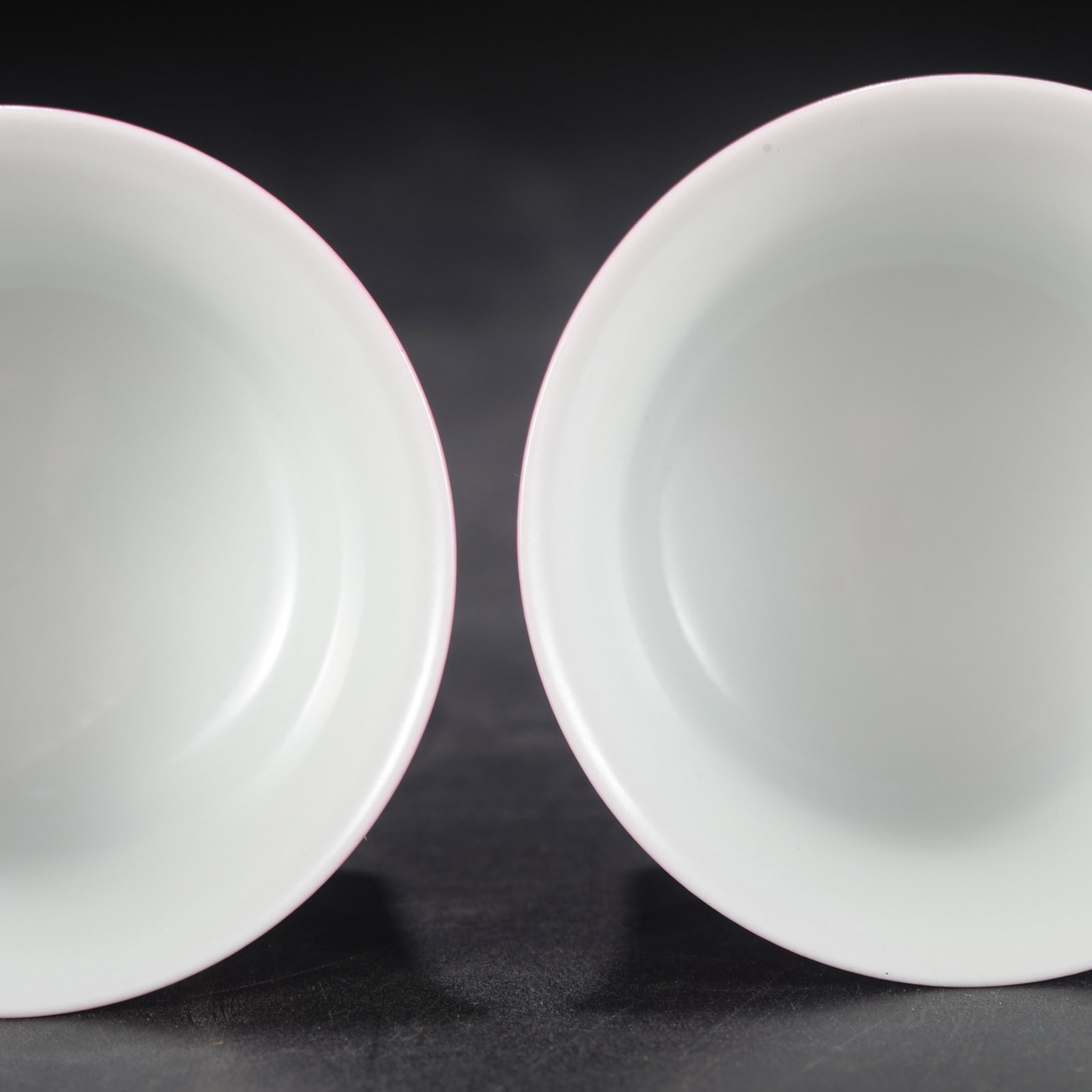 A Pair of Exquisite Ruby Red-Glazed Stem Cups - 4