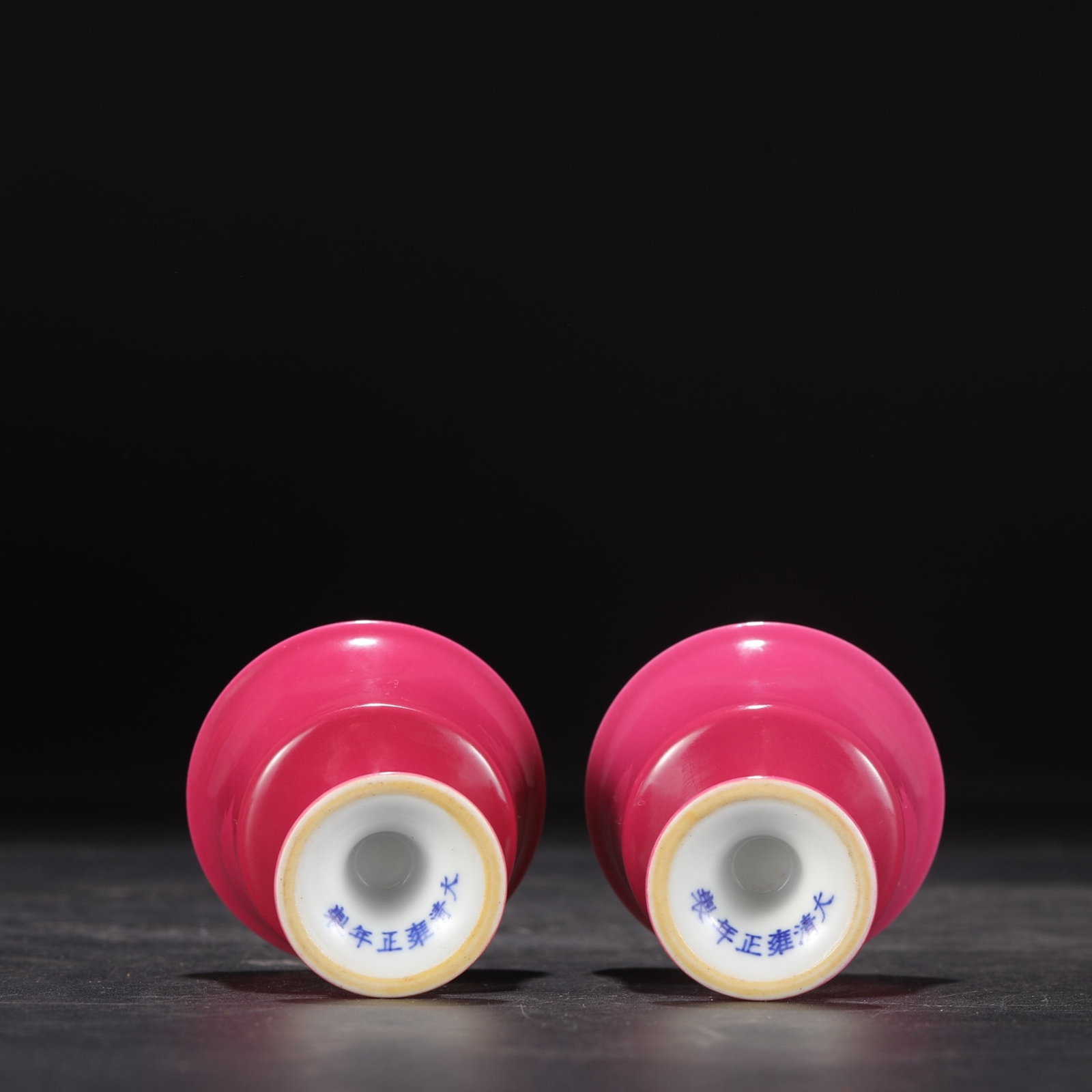 A Pair of Exquisite Ruby Red-Glazed Stem Cups - 6