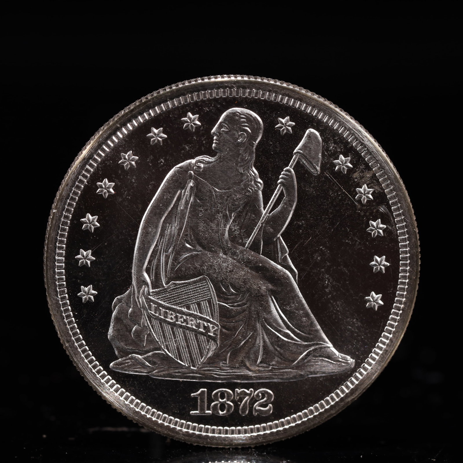 USA One Dollar 1872 Coin: American coin. IN GOD WE TRUST / LIBERTY / 1872 / UNITED STATES OF AMERICA / ONE DOL. Weight:26.9g.