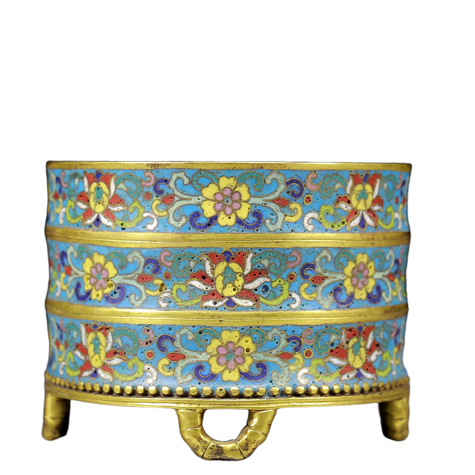 An Exquisite Cloisonne Flower Pattern Brush Pot - 2