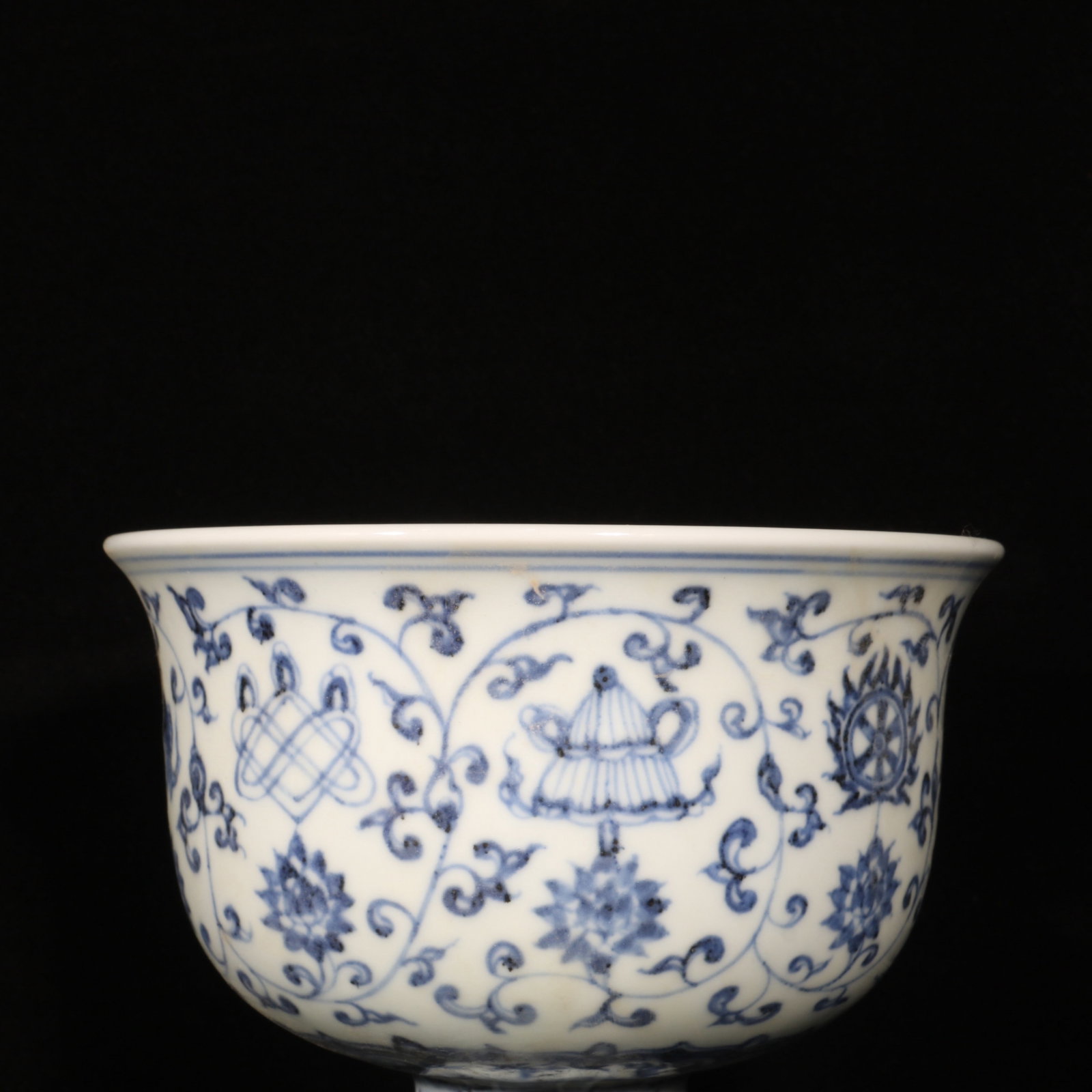 An Exquisite Blue and White Eight Treasures Pattern Stem Cup - 3