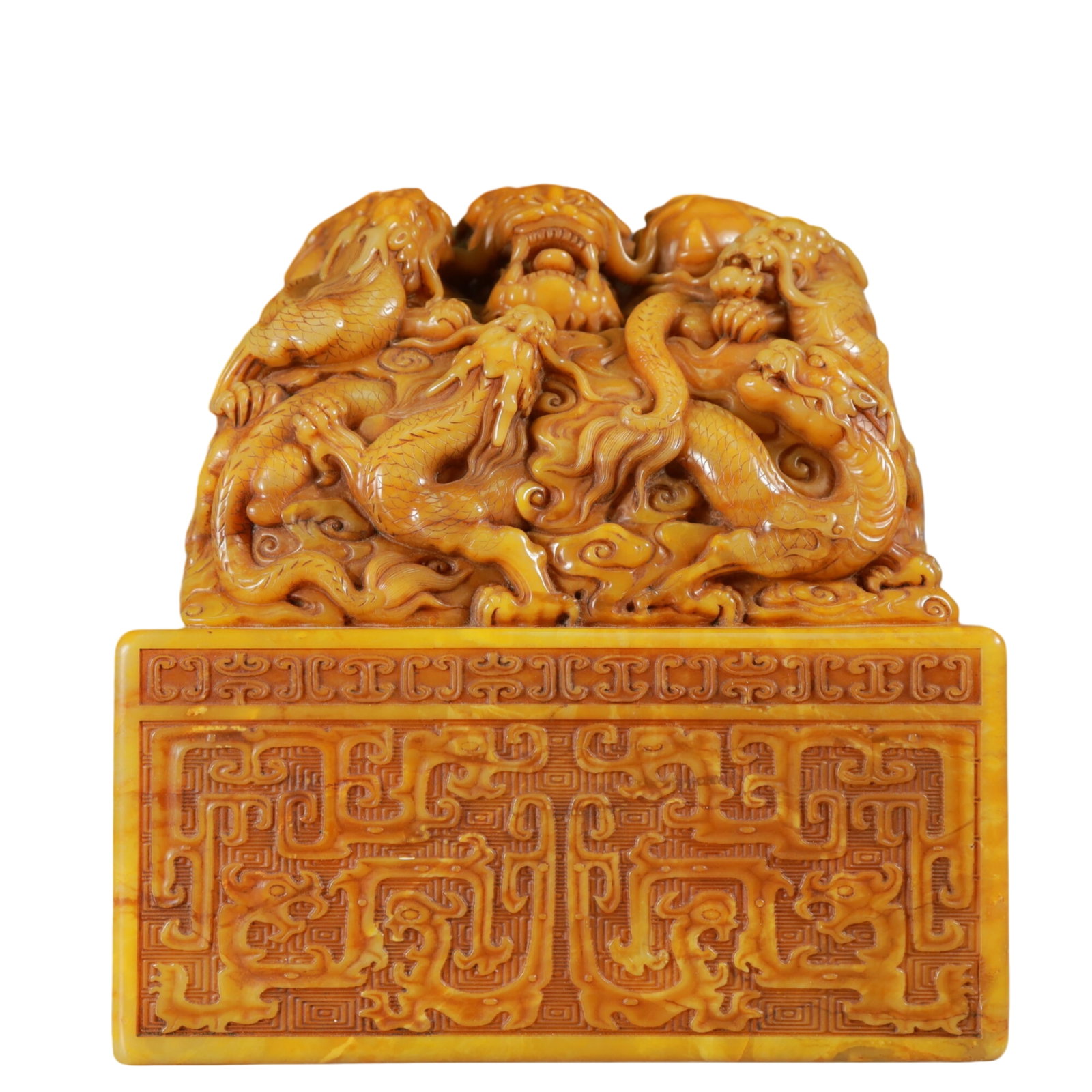 An Exquisite Shoushan Stone Dragon Pattern Seal - 2