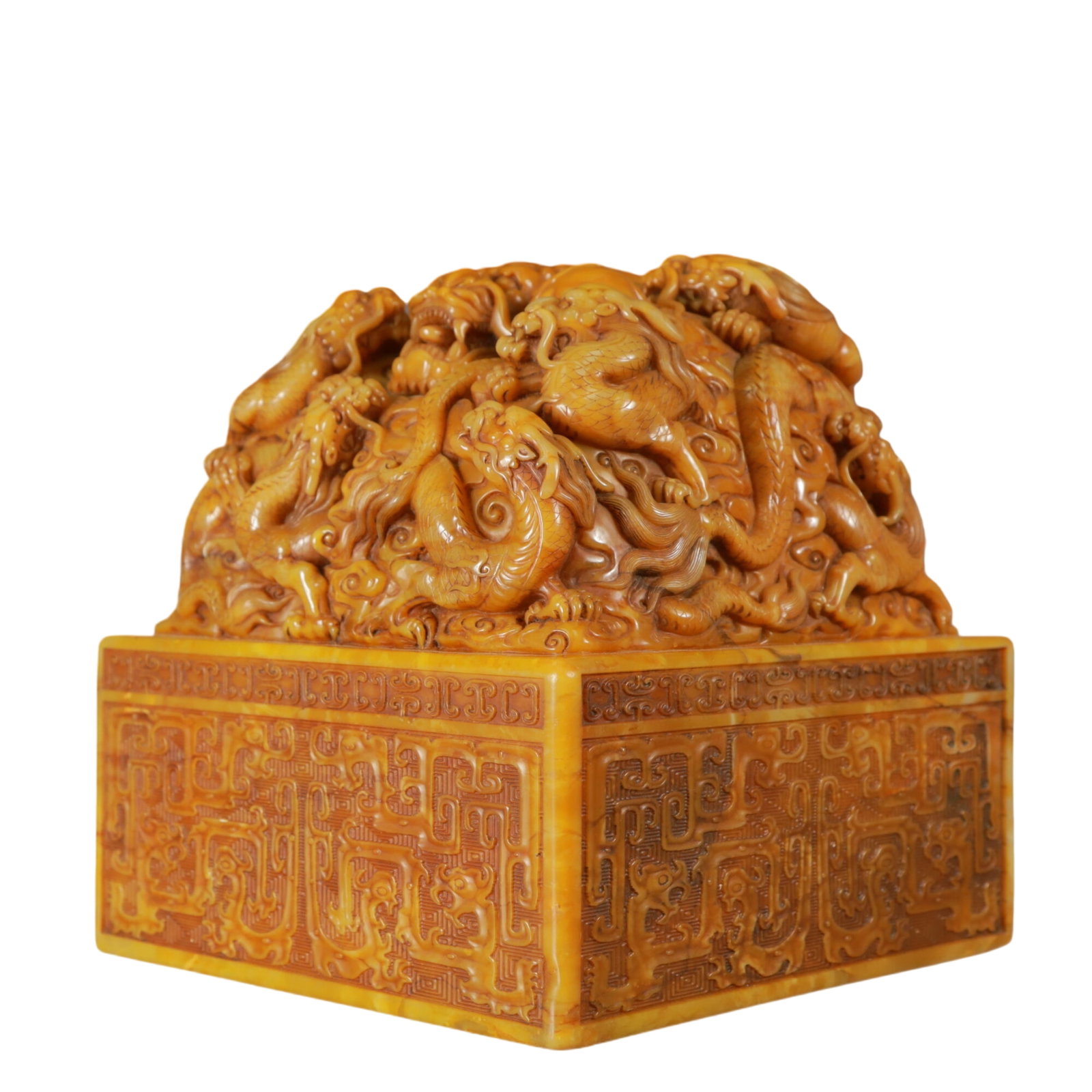 An Exquisite Shoushan Stone Dragon Pattern Seal - 3