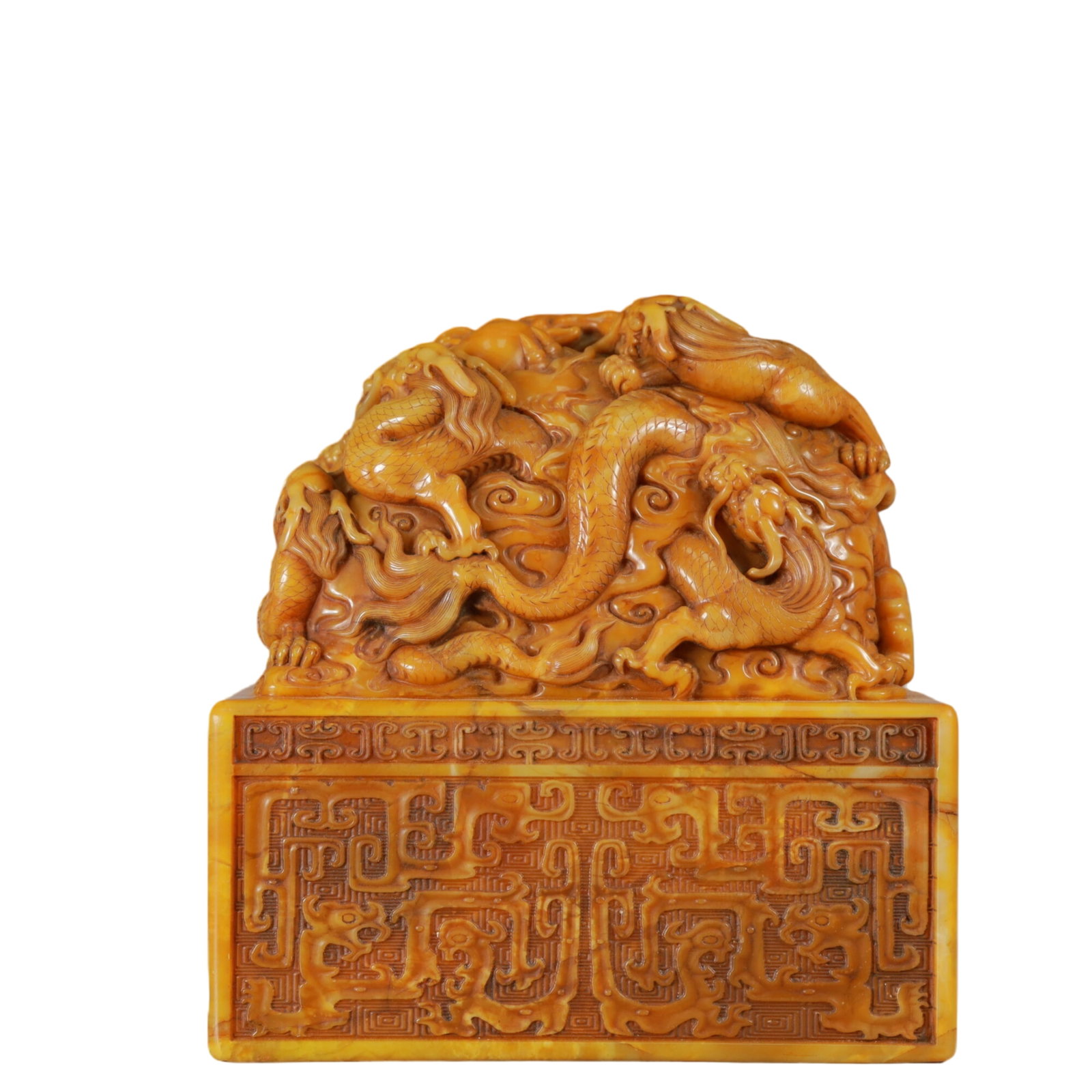 An Exquisite Shoushan Stone Dragon Pattern Seal - 4