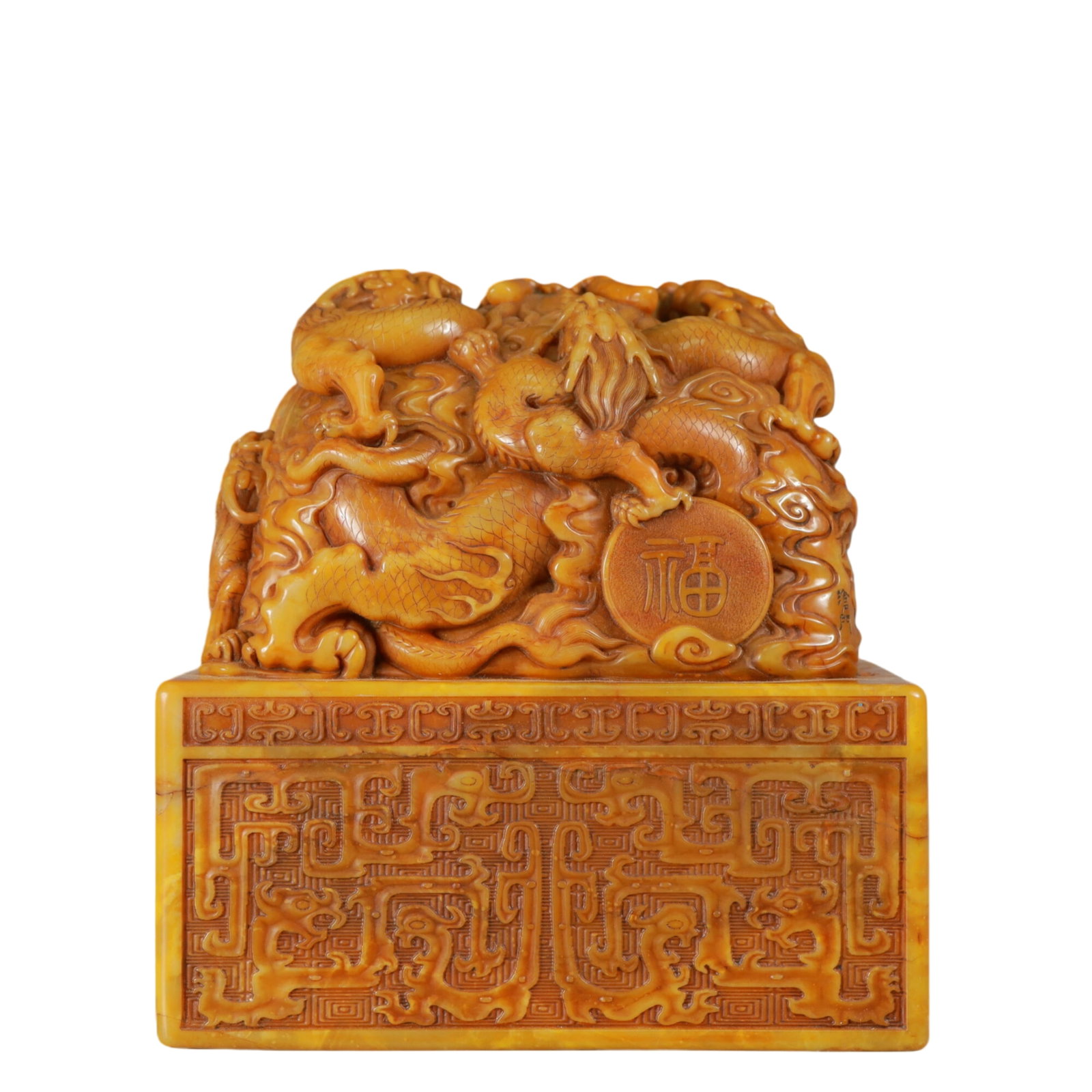 An Exquisite Shoushan Stone Dragon Pattern Seal - 5
