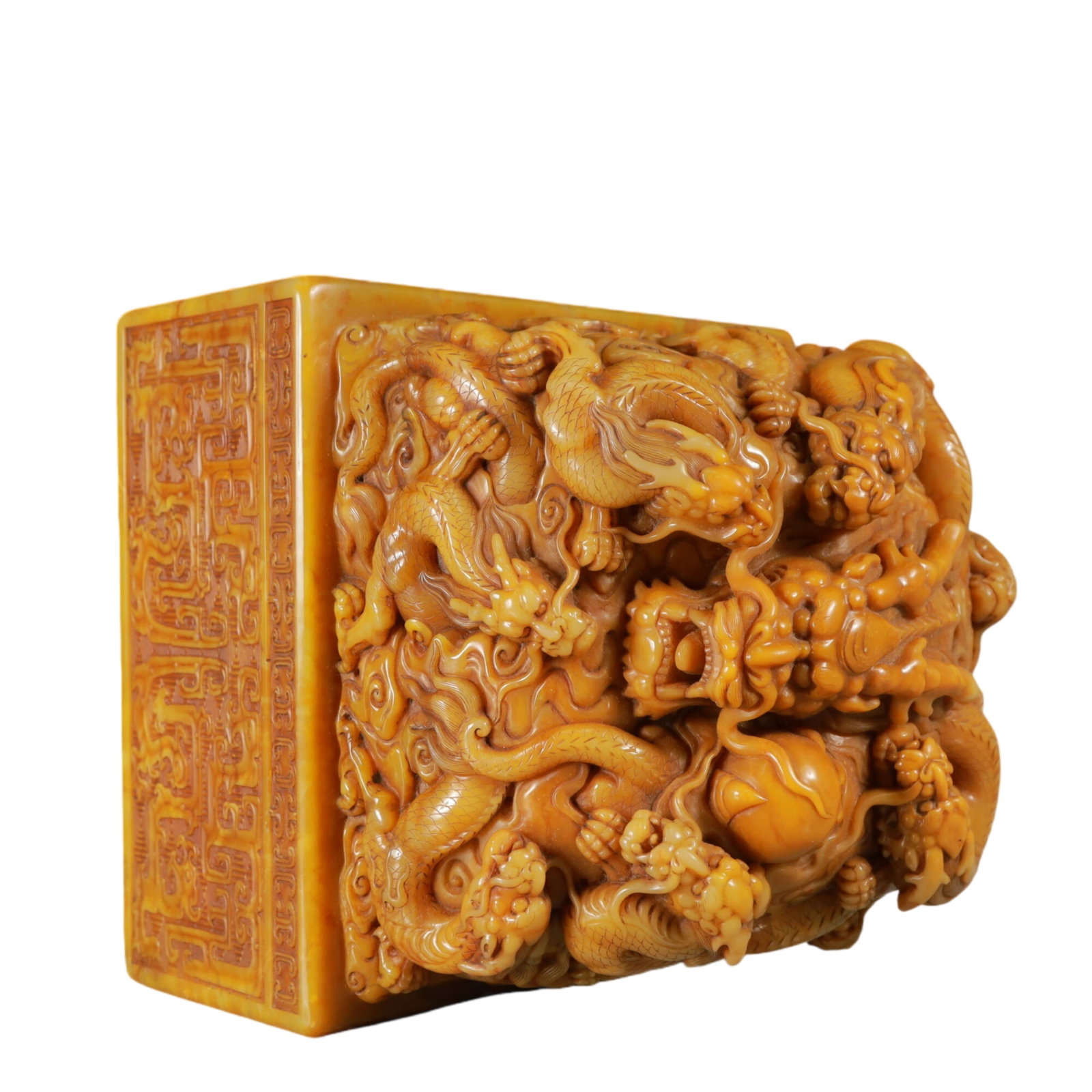 An Exquisite Shoushan Stone Dragon Pattern Seal - 7