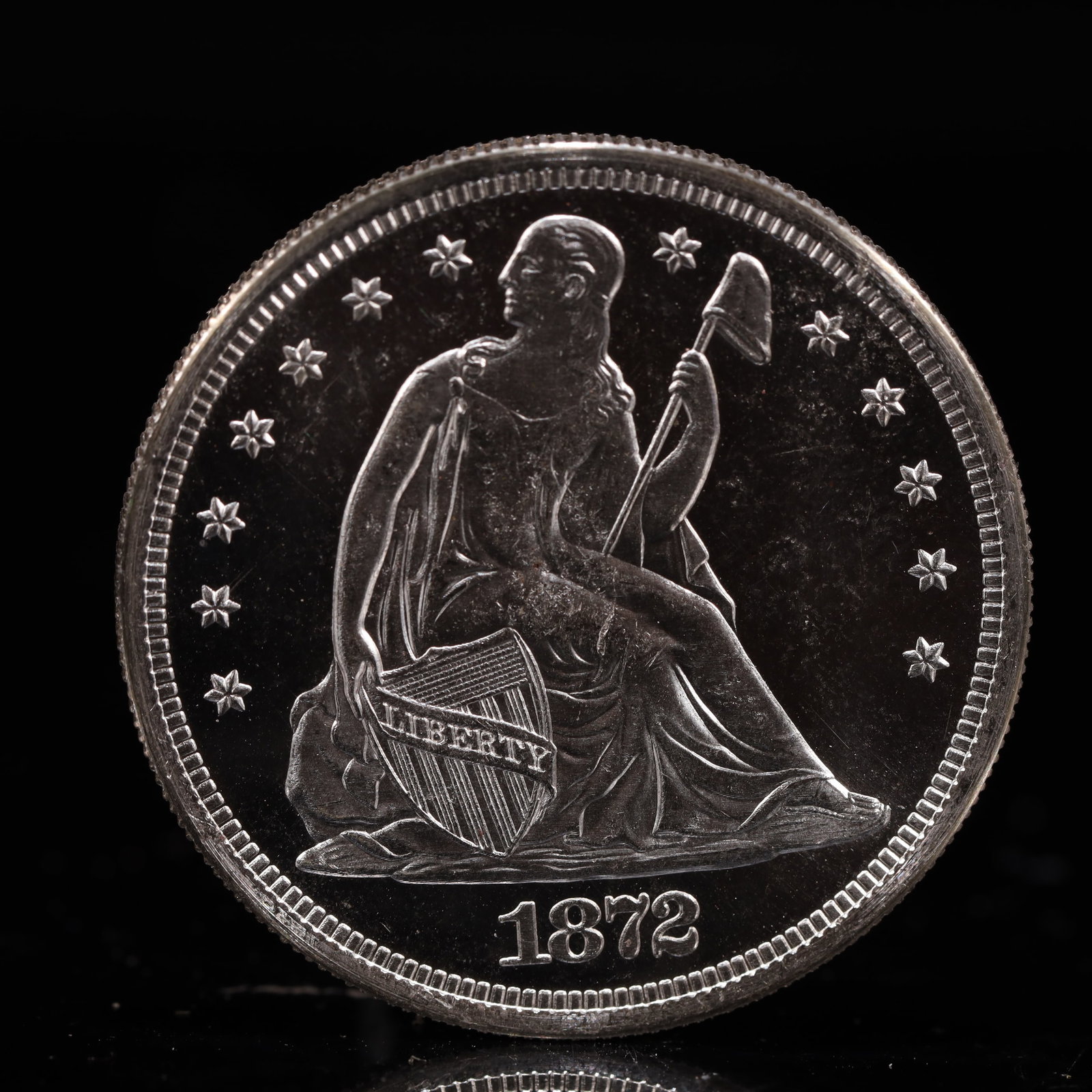 USA One Dollar 1872 Coin: American coin. IN GOD WE TRUST / LIBERTY / 1872 / UNITED STATES OF AMERICA / ONE DOL. Weight:26.9g.