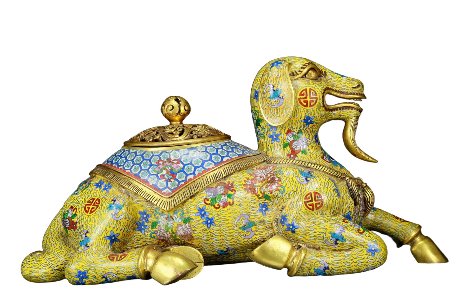 A Fabulous Cloisonne Ram-Form Censer (1 of 13)