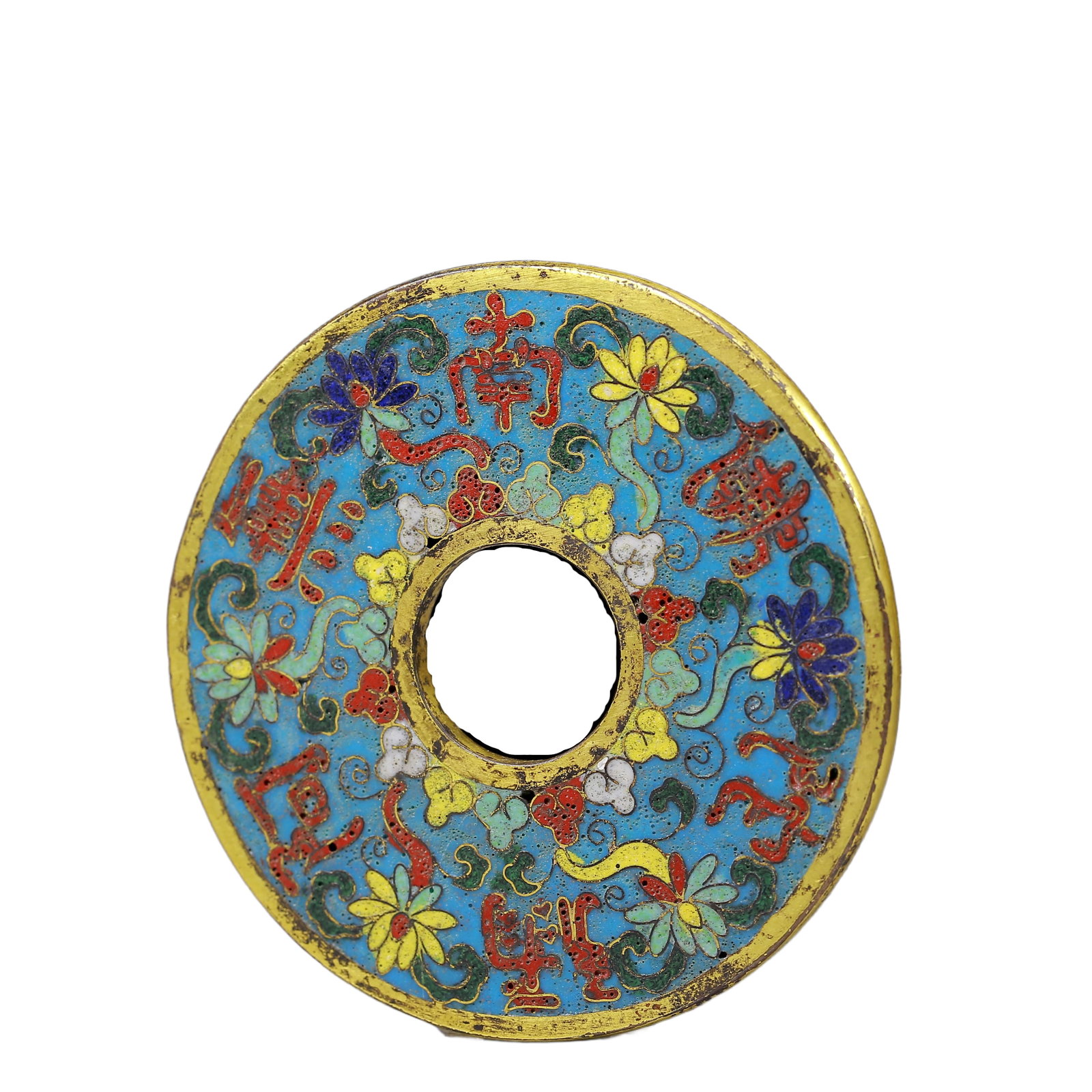 An Exquisite Cloisonne Flower Pattern Pendant - 2