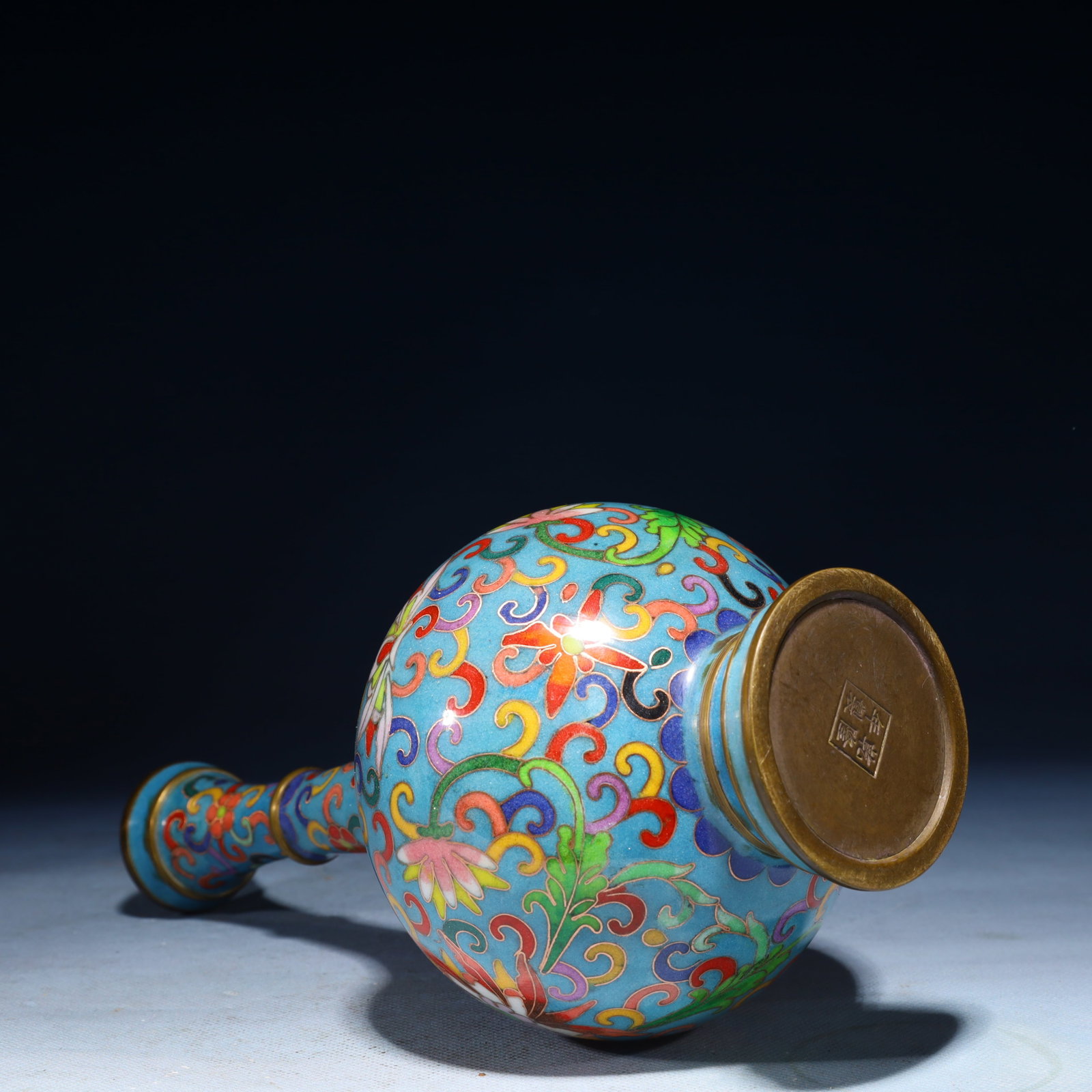 An Exquisite Cloisonne Lotus Pattern Vase - 7