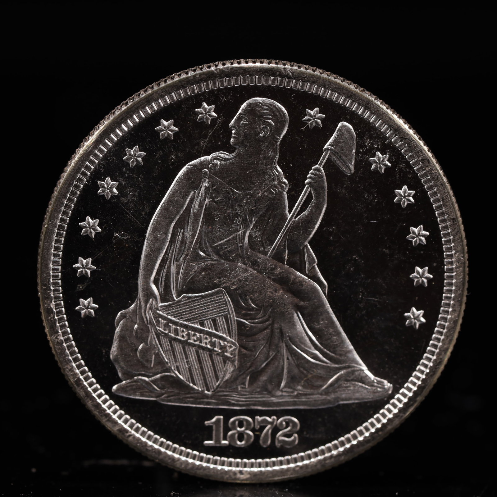 USA One Dollar 1872 Coin: American coin. IN GOD WE TRUST / LIBERTY / 1872 / UNITED STATES OF AMERICA / ONE DOL. Weight:26.9g.