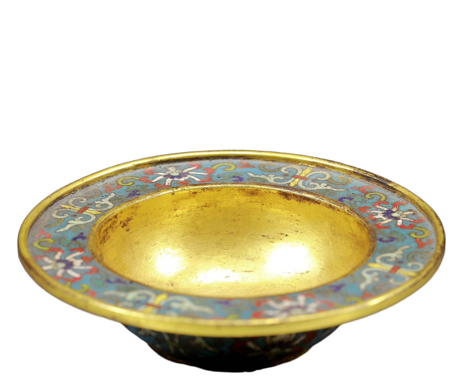 An Exquisite Cloisonne Flower Pattern Brush Washer: An Exquisite Cloisonne Flower Pattern Brush Washer,Qing Dynasty, China,Qianlong Four-character Mark,Size:5.9inx1.6in,Weight:405g