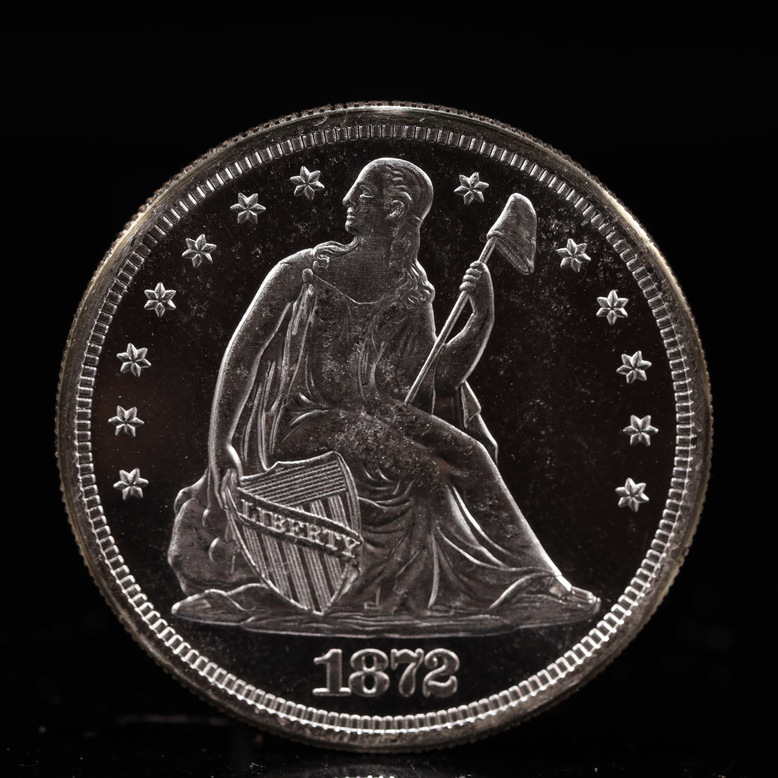 USA One Dollar 1872 Coin: American coin. IN GOD WE TRUST / LIBERTY / 1872 / UNITED STATES OF AMERICA / ONE DOL. Weight:26.9g.