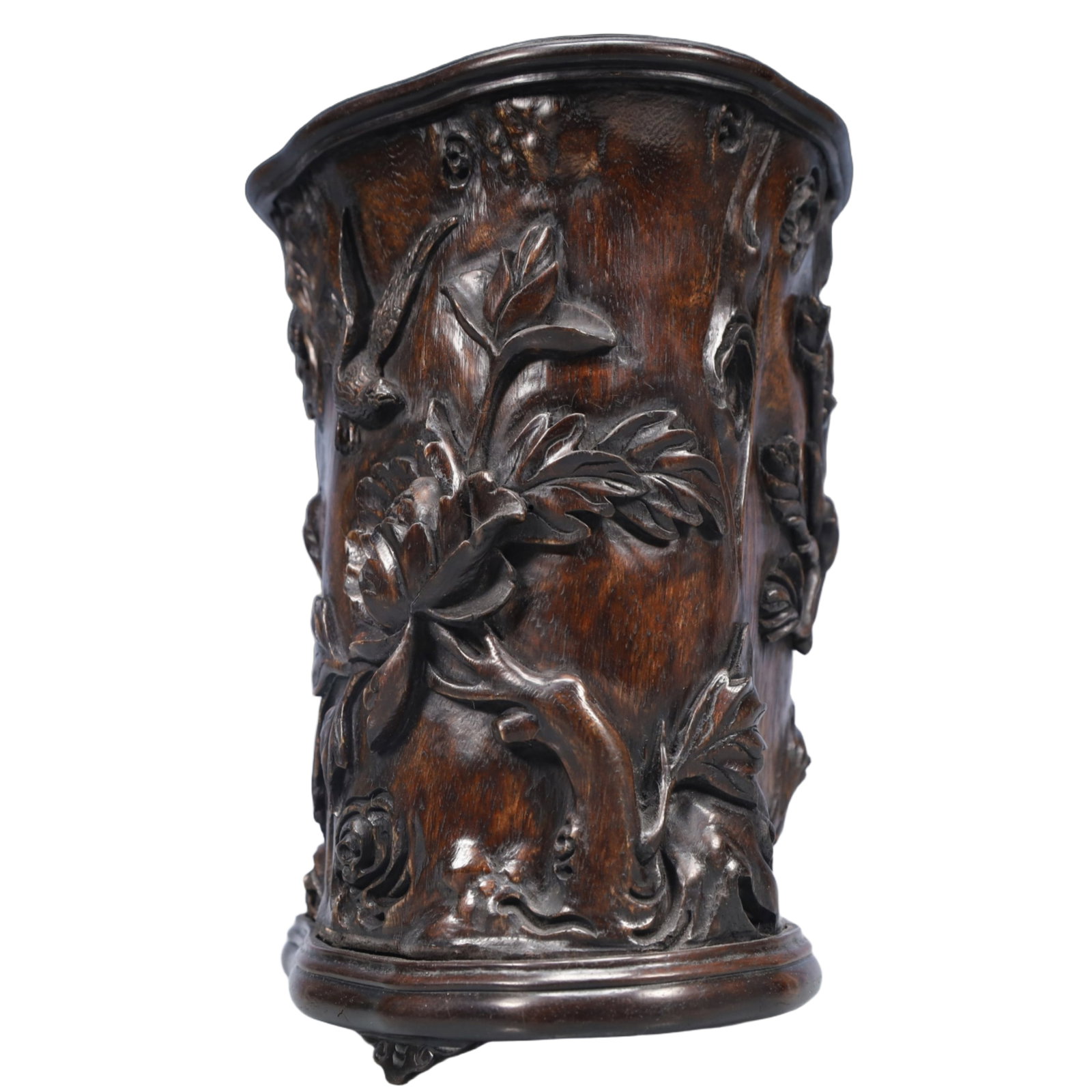 An Exquisite Eaglewood Pine and Crane Pattern Brush Pot - 2
