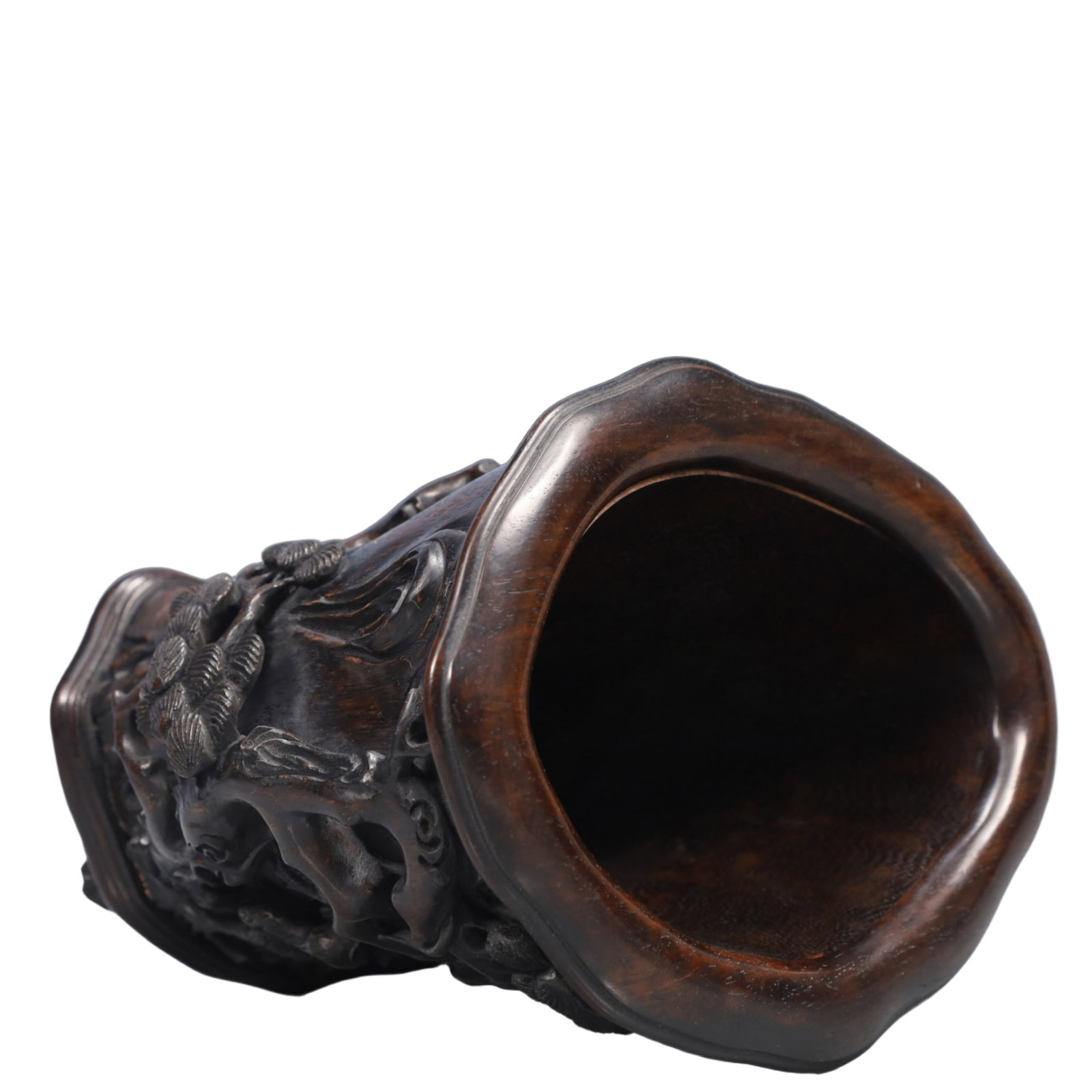 An Exquisite Eaglewood Pine and Crane Pattern Brush Pot - 6