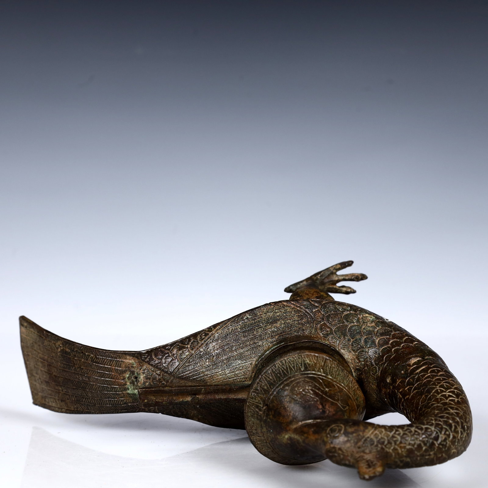 A Rare Bronze Phoenix Candlestick - 11