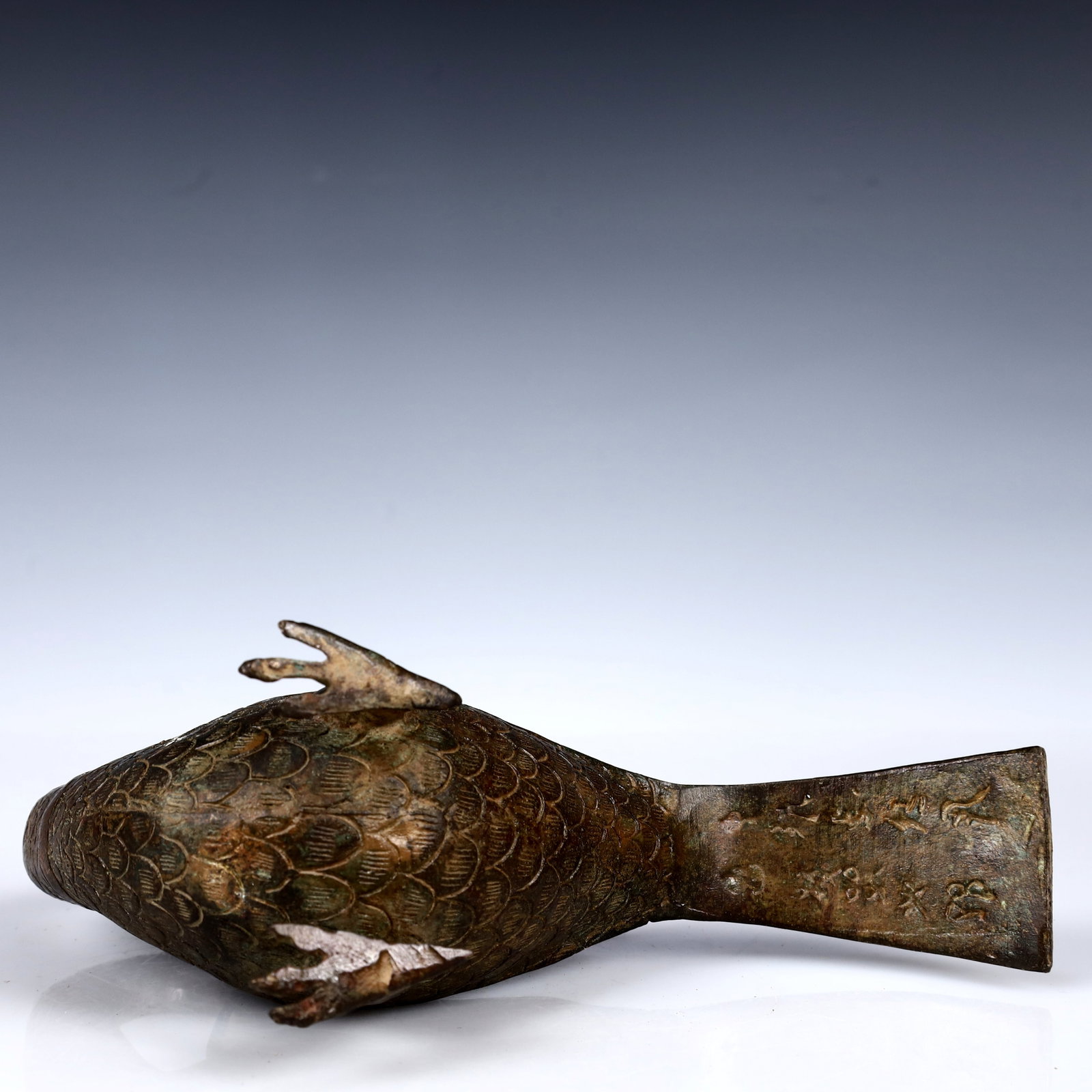 A Rare Bronze Phoenix Candlestick - 12