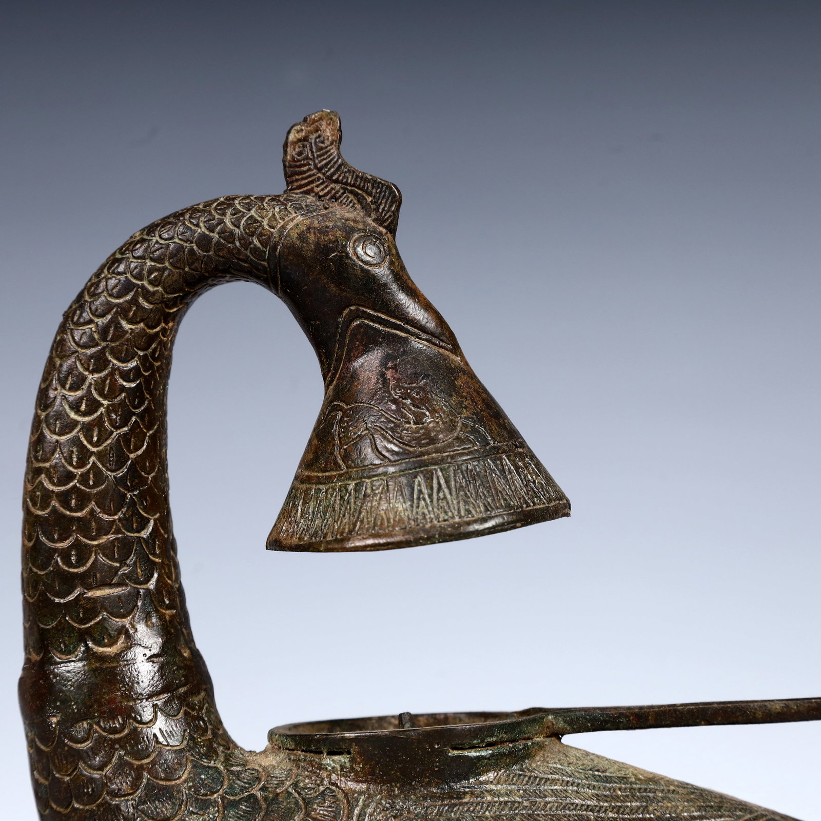 A Rare Bronze Phoenix Candlestick - 2