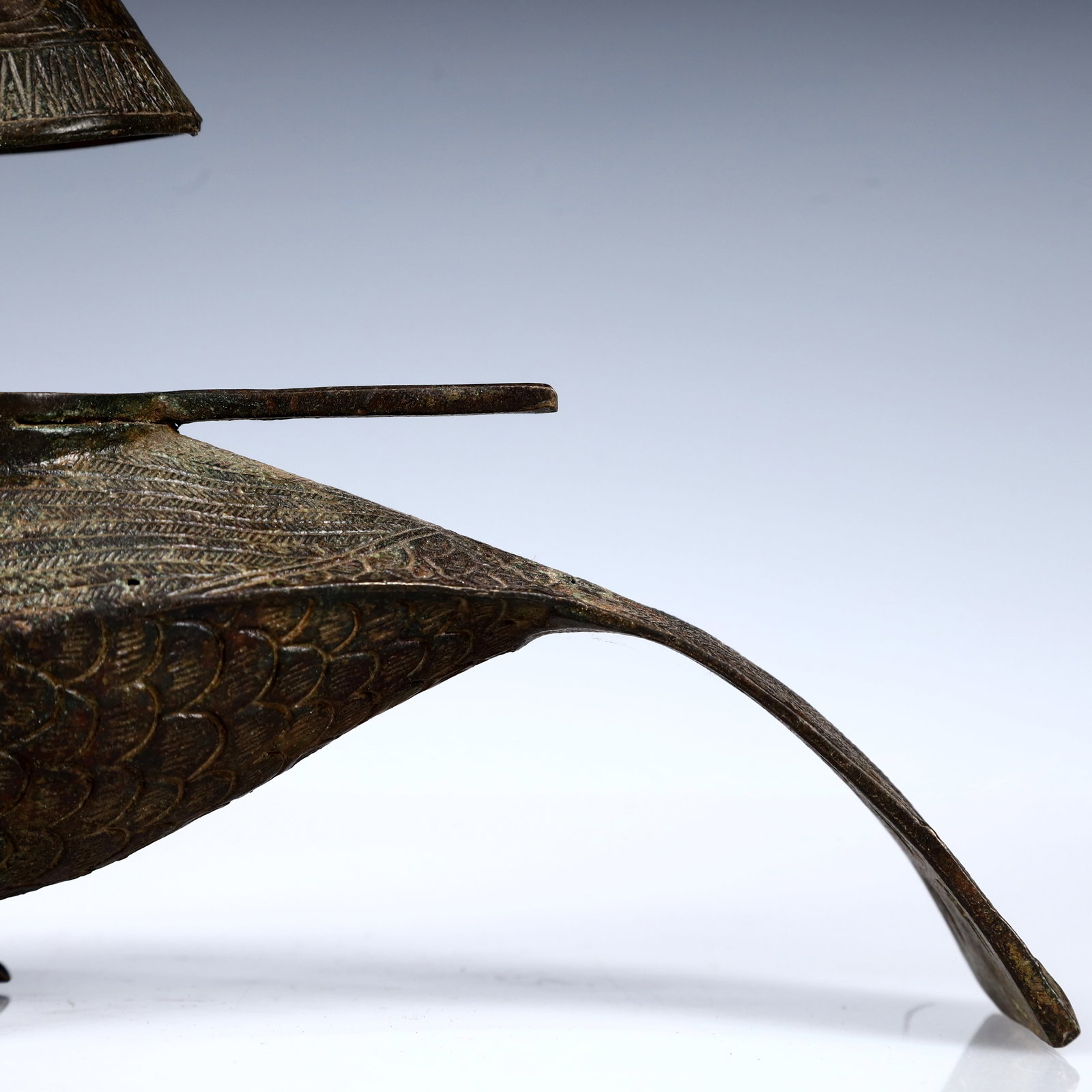 A Rare Bronze Phoenix Candlestick - 4