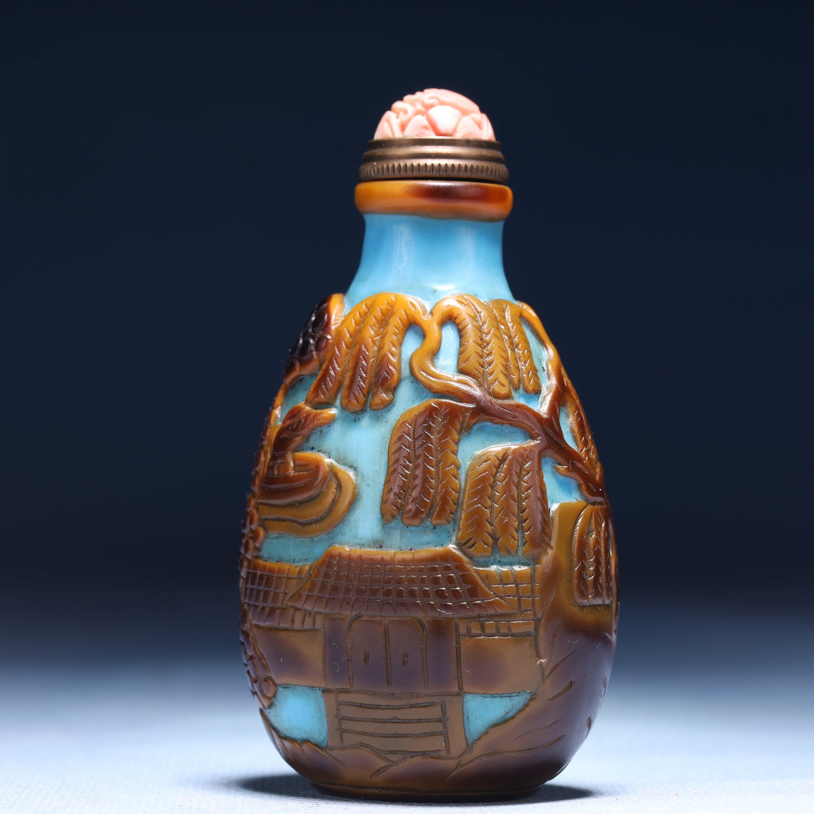 An Exquisite Glass Landscape Pattern Snuff Bottle - 2