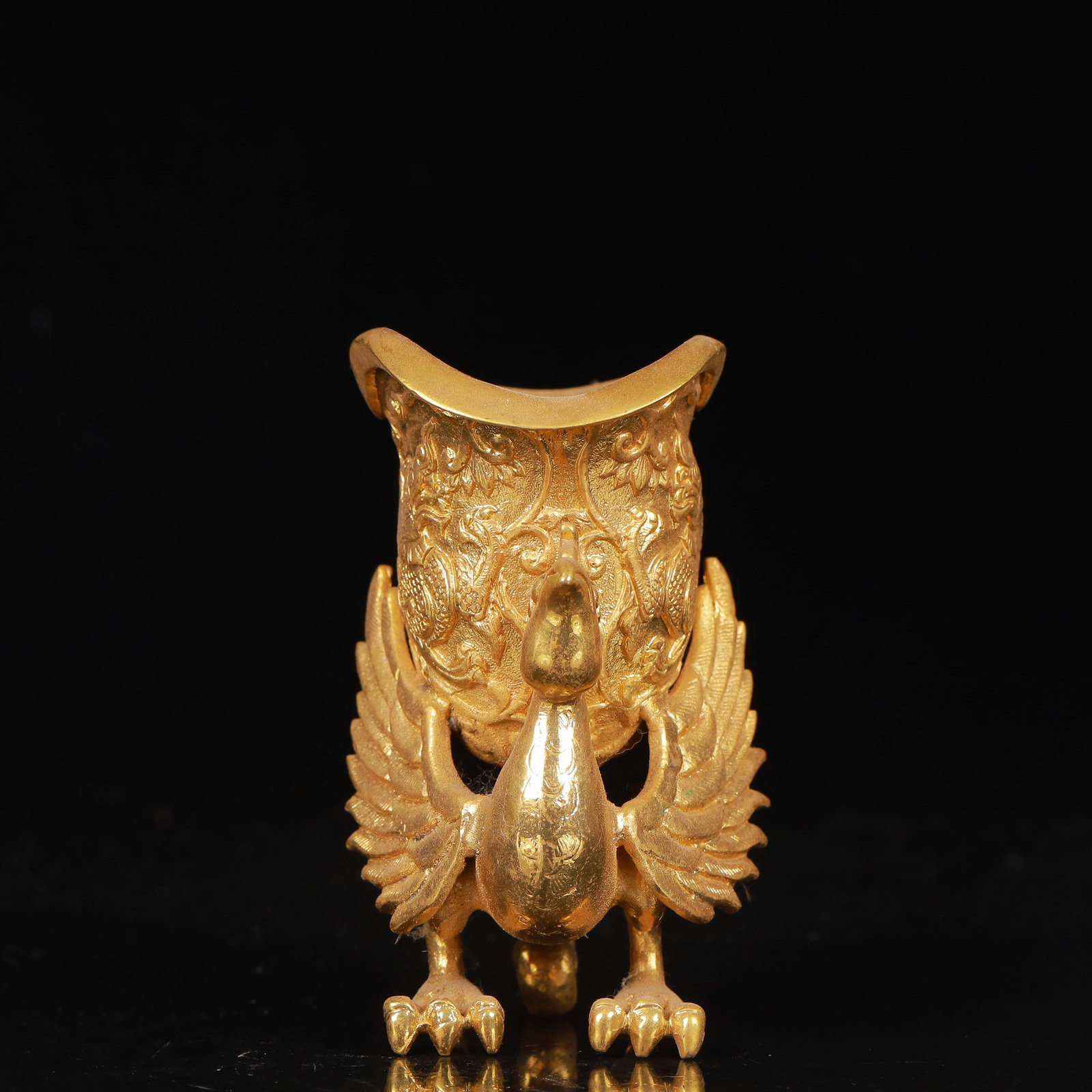 An Exquisite Gilt Bronze Dragon Pattern Phoenix Cup - 3