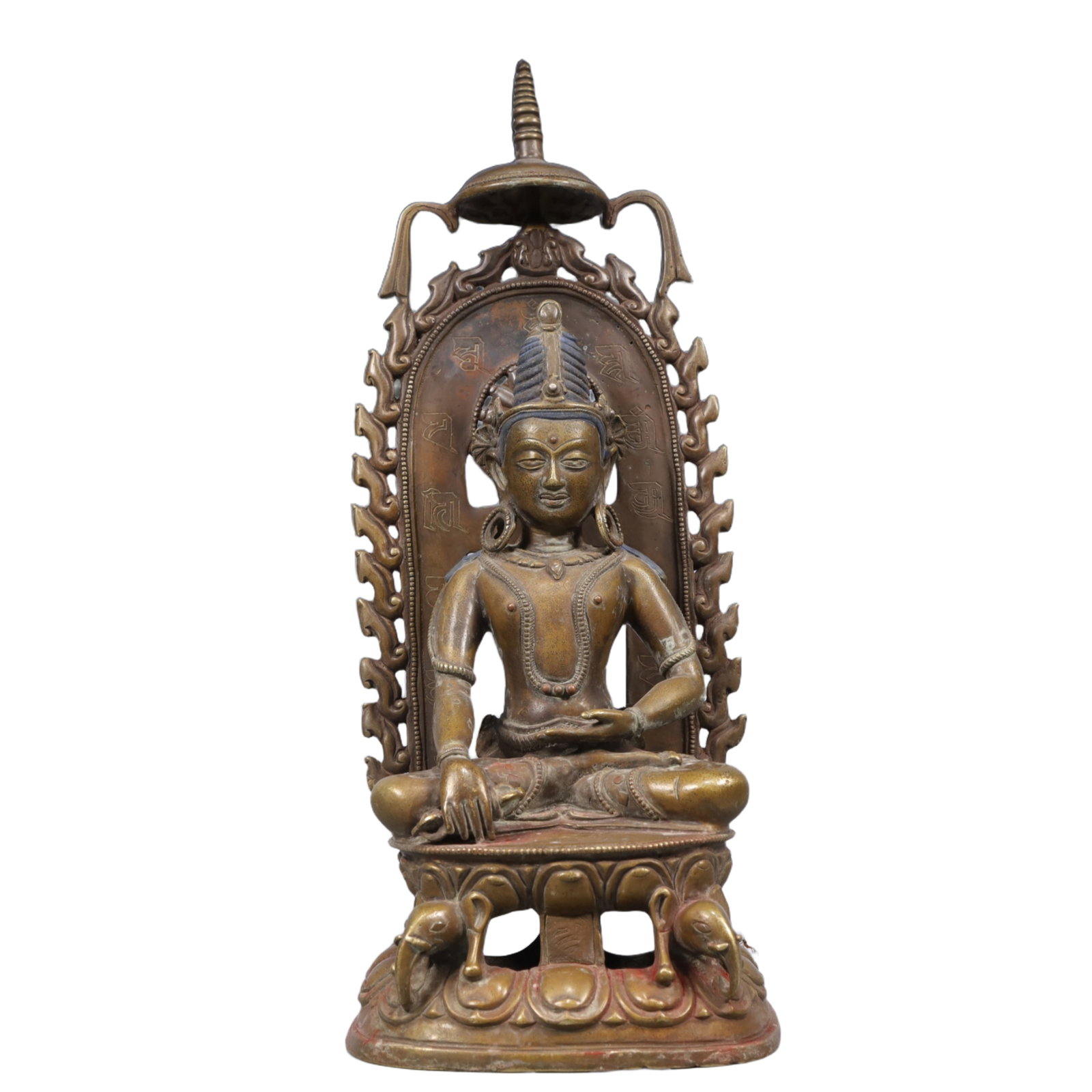 A Solemn Bronze Statue of Avalokitesvara, With Inscription (1 of 9)