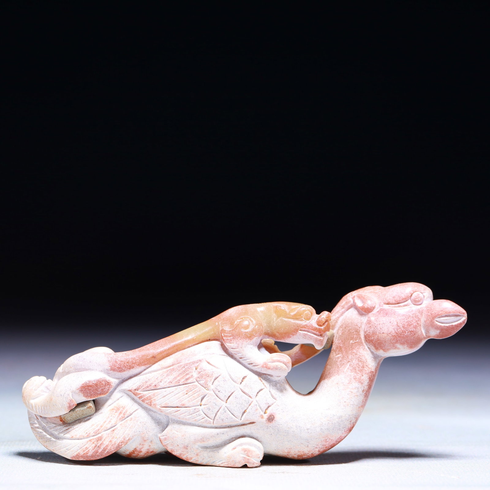 An Exquisite Archaic Jade Beast Ornament: An Exquisite Archaic Jade Beast Ornament,Ancient Time,China,Size:3.1inx1.4inx1.6in,Weight:125g 高古玉兽摆件中国远古时期