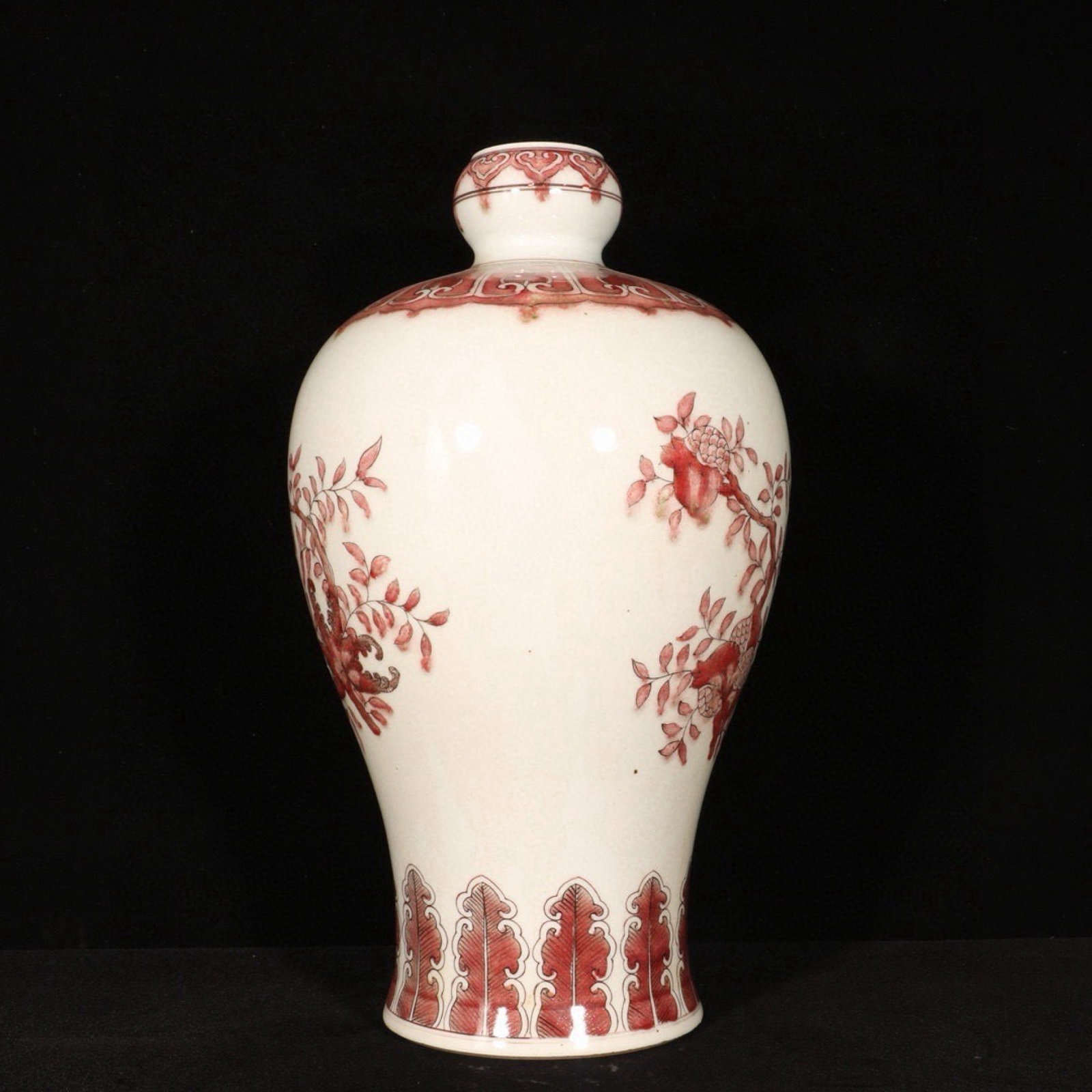 A Rare Underglaze-Red Flower Pattern Vase - 4