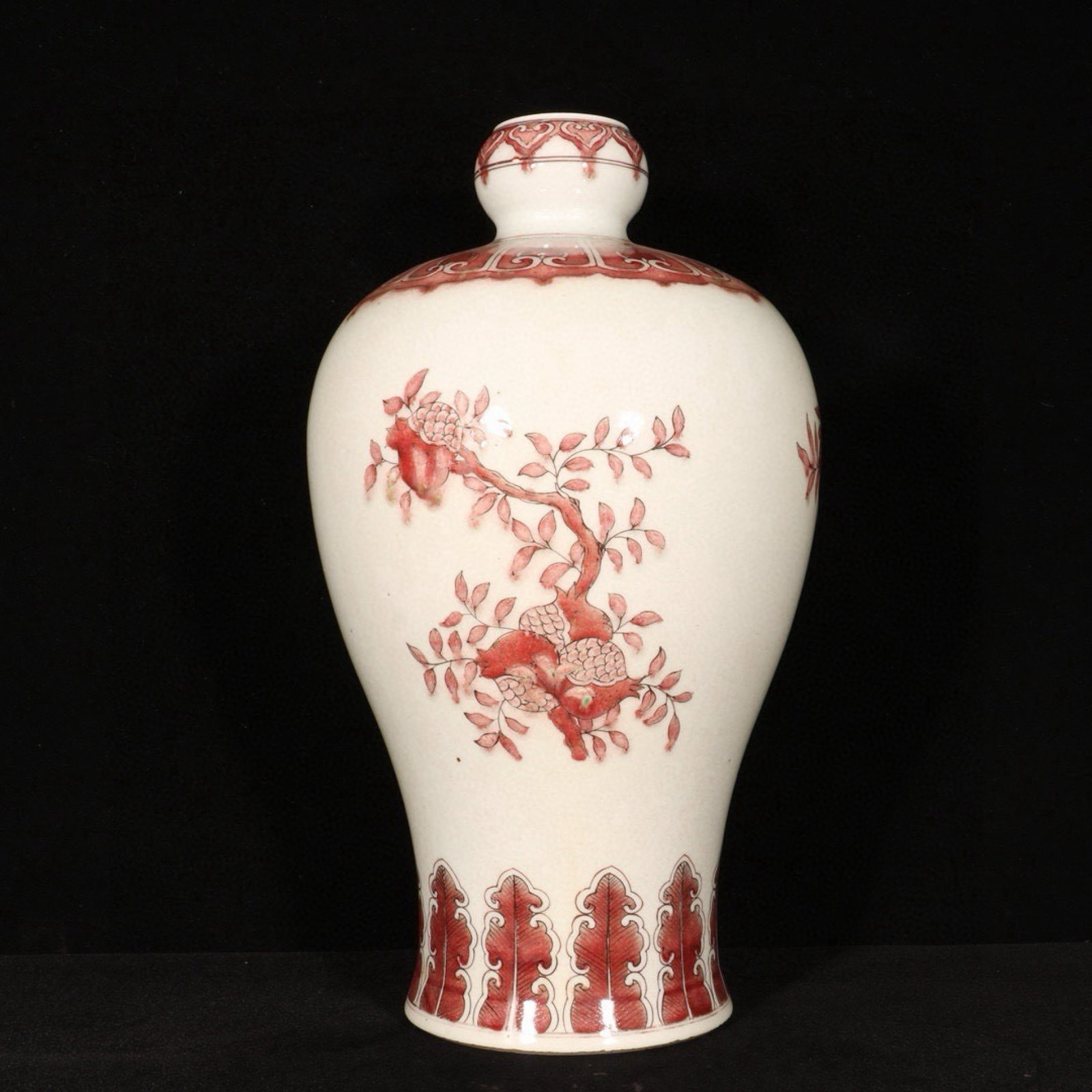 A Rare Underglaze-Red Flower Pattern Vase - 5