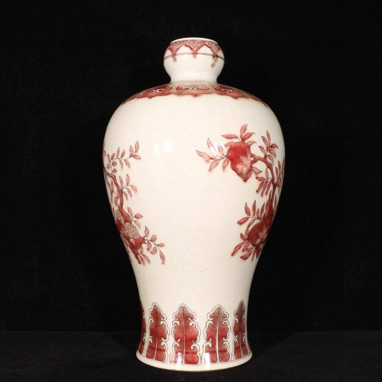 A Rare Underglaze-Red Flower Pattern Vase - 7