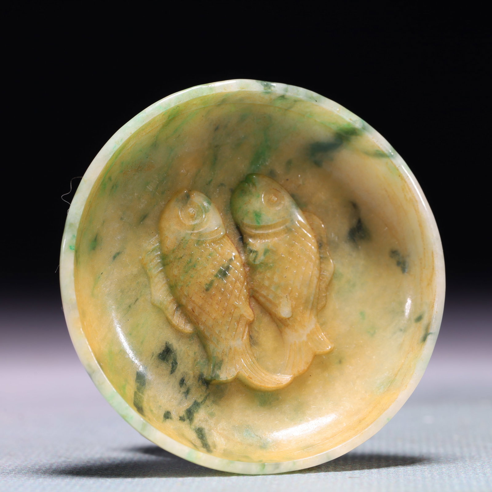 An Exquisite White Jade Fish Pattern Brush Washer - 3