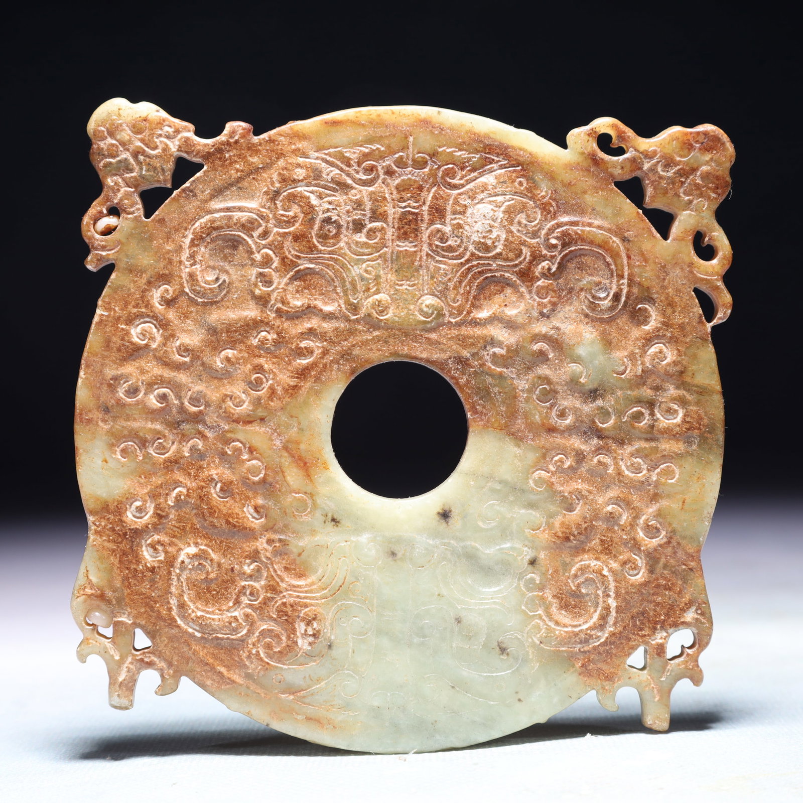 An Exquisite White Jade Beast-Face Pattern Ornament - 4