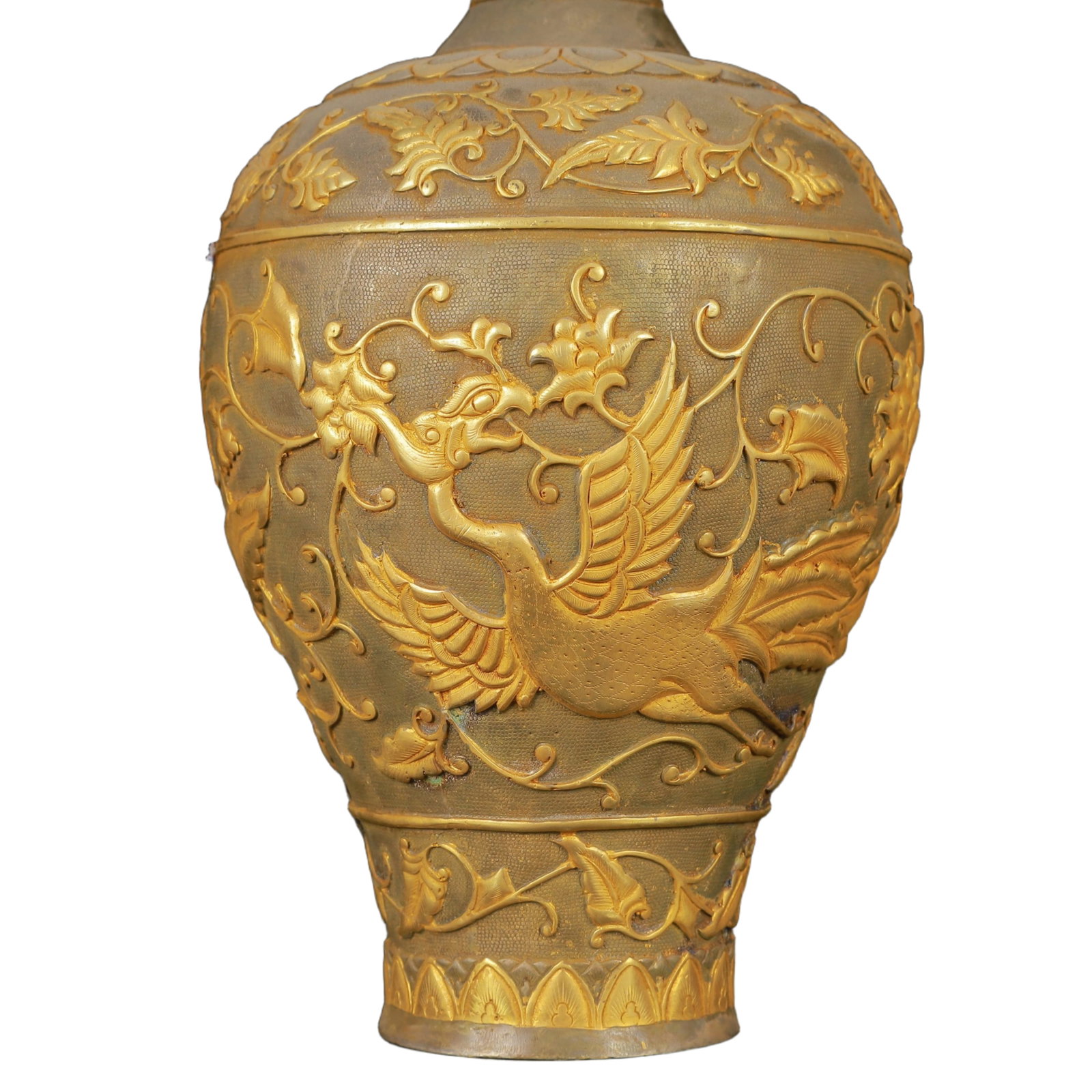 An Exquisite Gilt Silver Phoenix Pattern Vase - 3