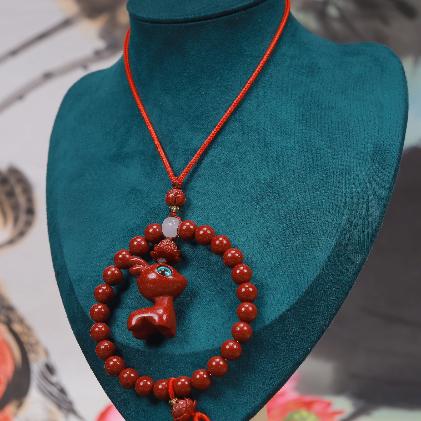 An Exquisite Cinnabar Deer Pattern Pendant - 3