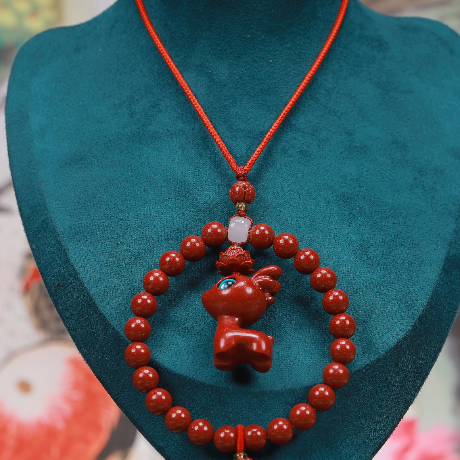 An Exquisite Cinnabar Deer Pattern Pendant - 5