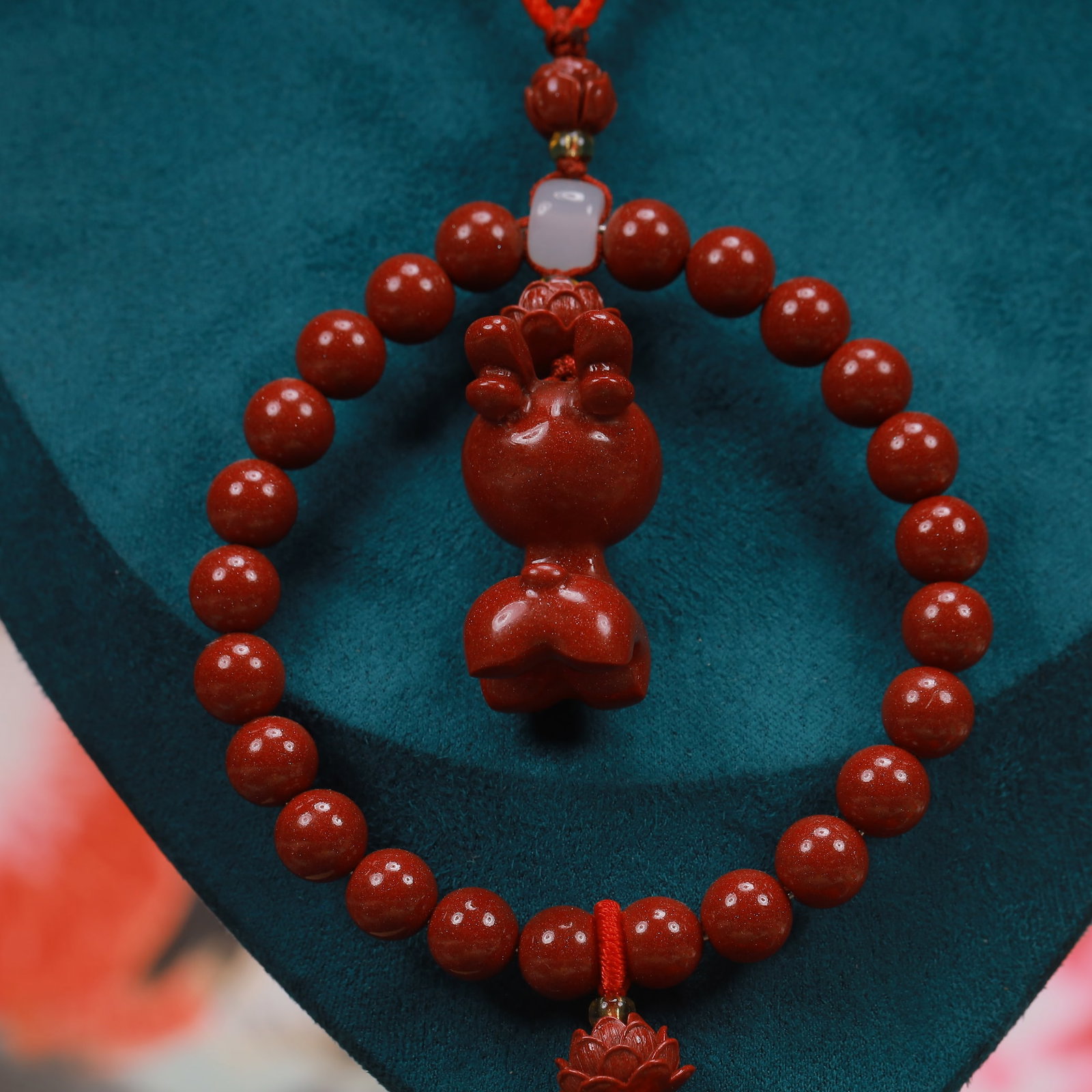 An Exquisite Cinnabar Deer Pattern Pendant - 6
