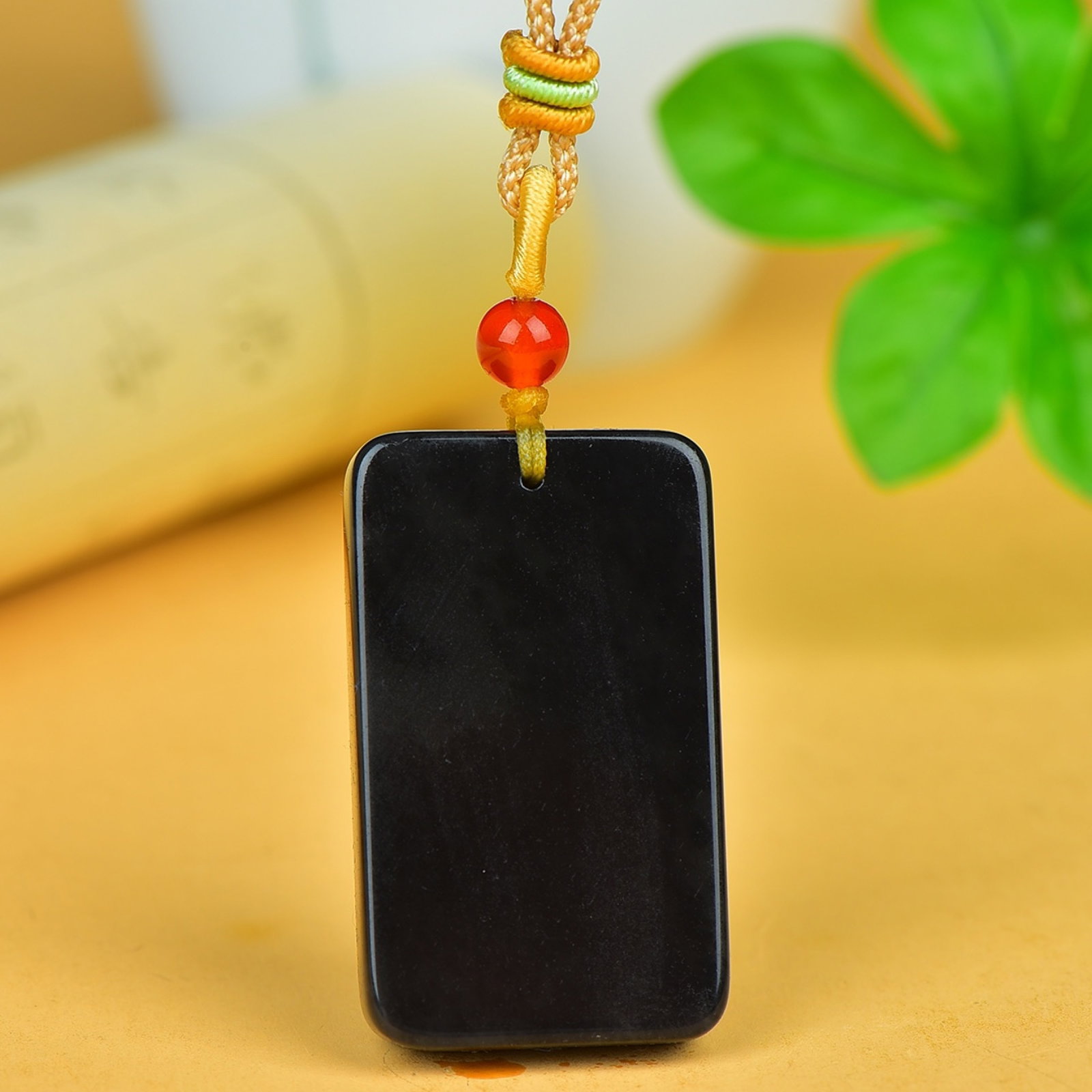An Exquisite Black and White Jade Pendant: An Exquisite Black and White Jade Pendant,Size:1inx1.7in 黑玉挂件