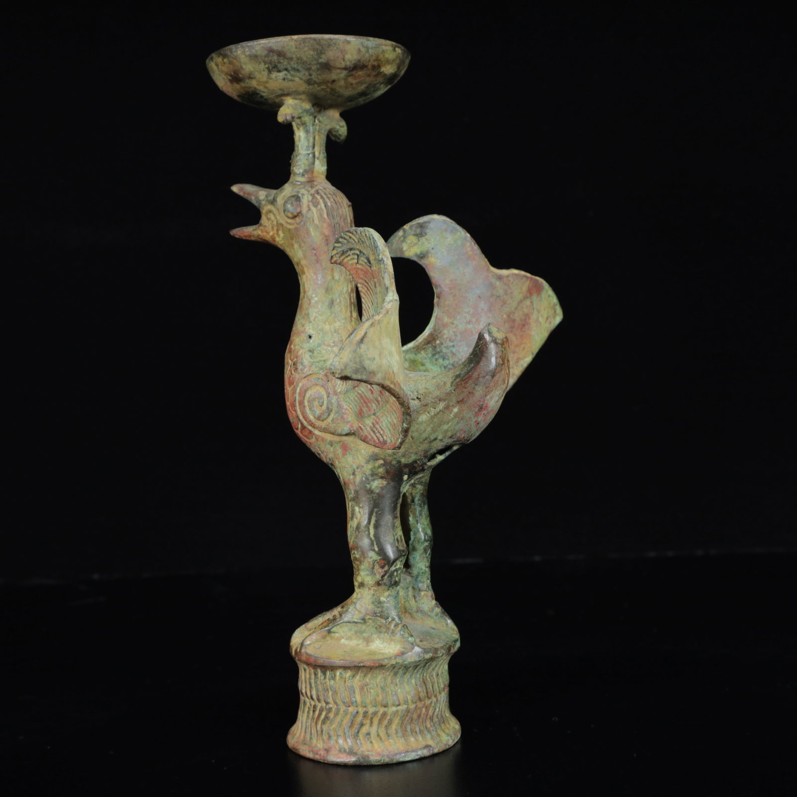 An Archaic Bronze Phoenix Candlestick - 7