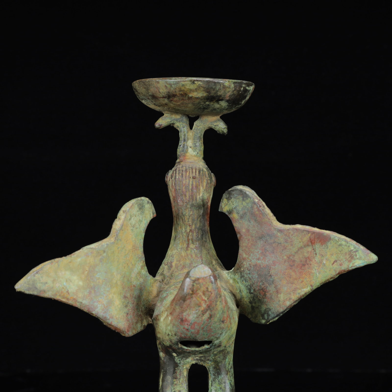 An Archaic Bronze Phoenix Candlestick - 9